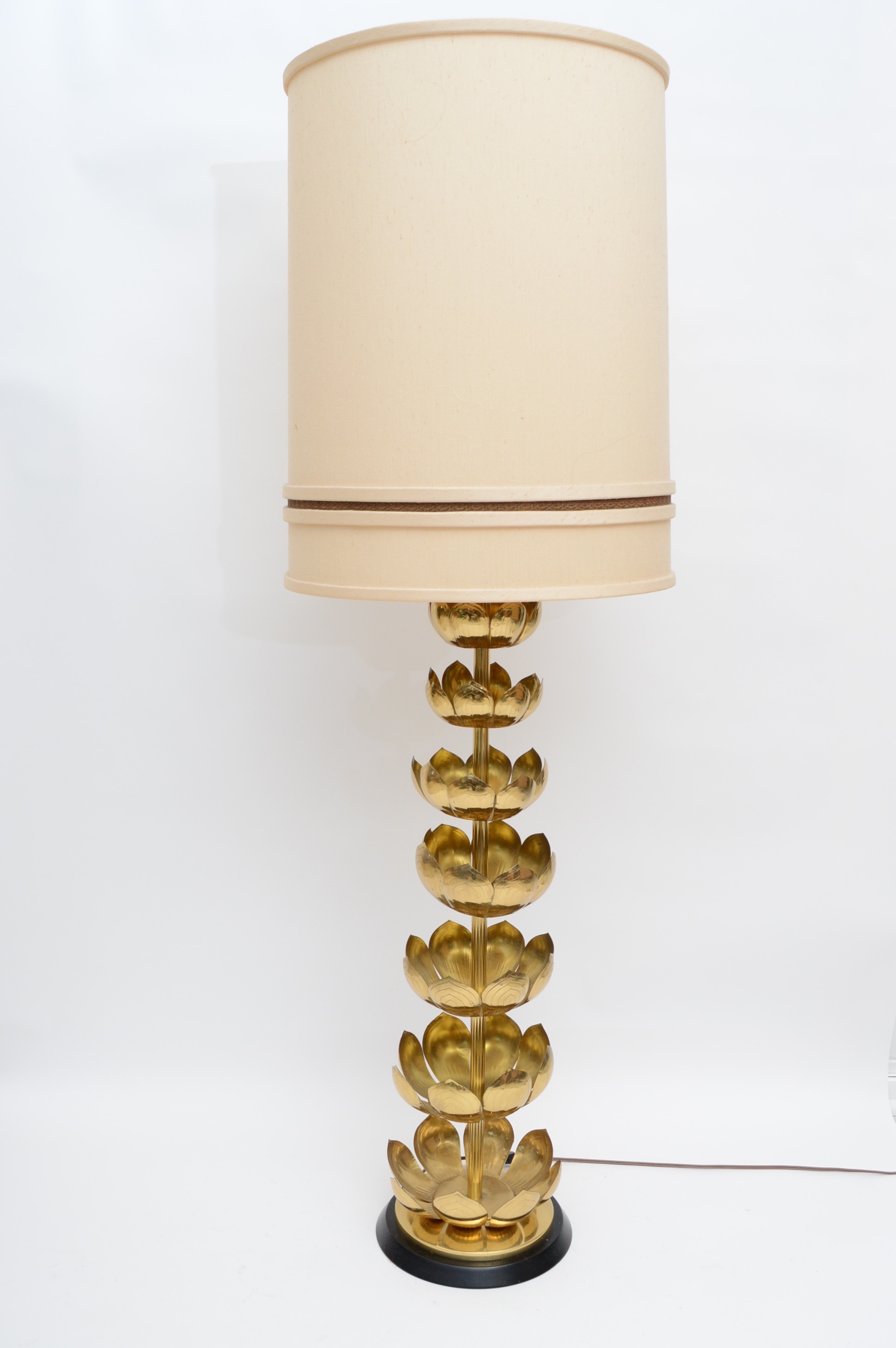 Mid Century Modern Brass Lotus Lamp