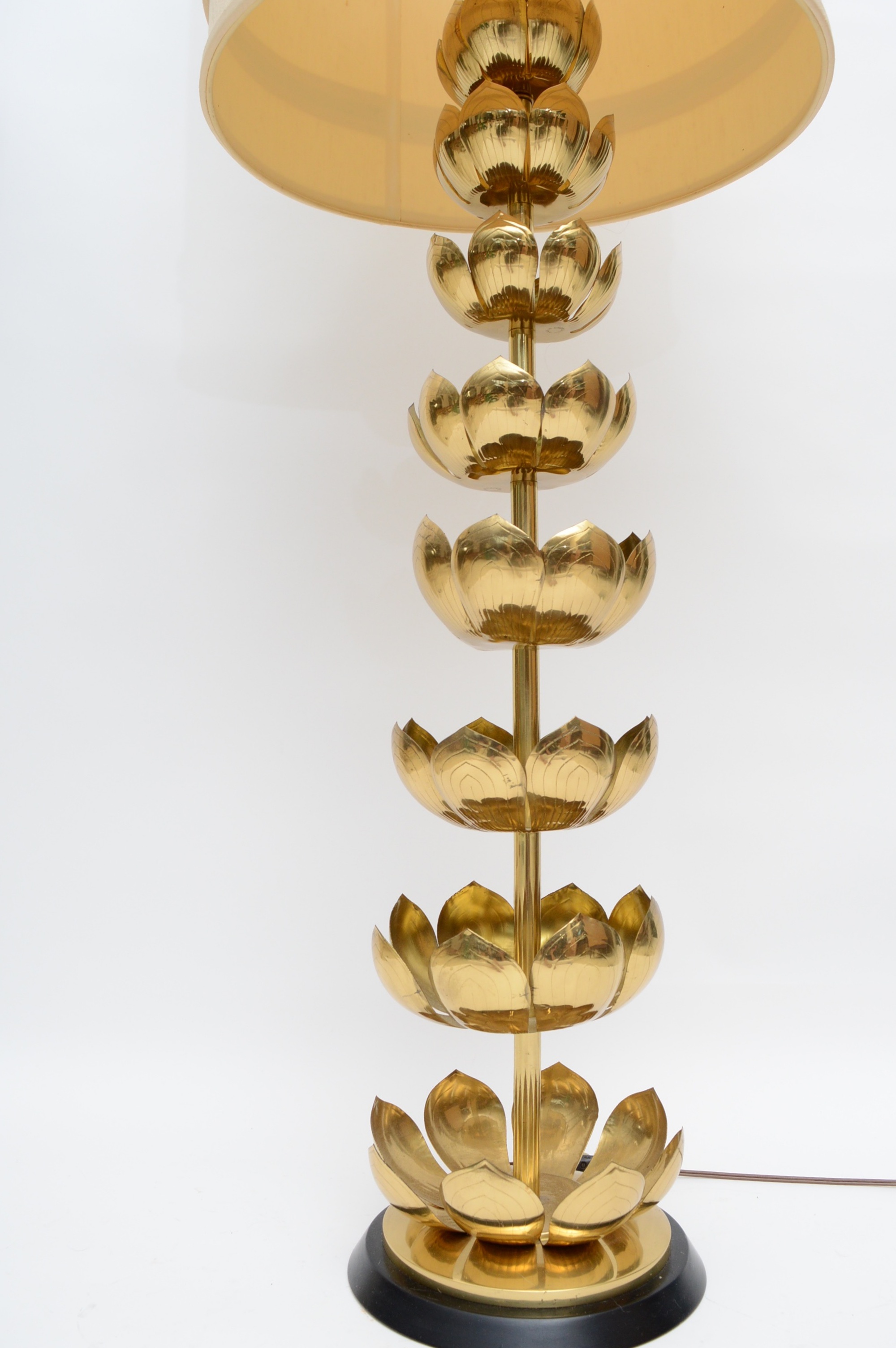 Mid Century Modern Brass Lotus Lamp