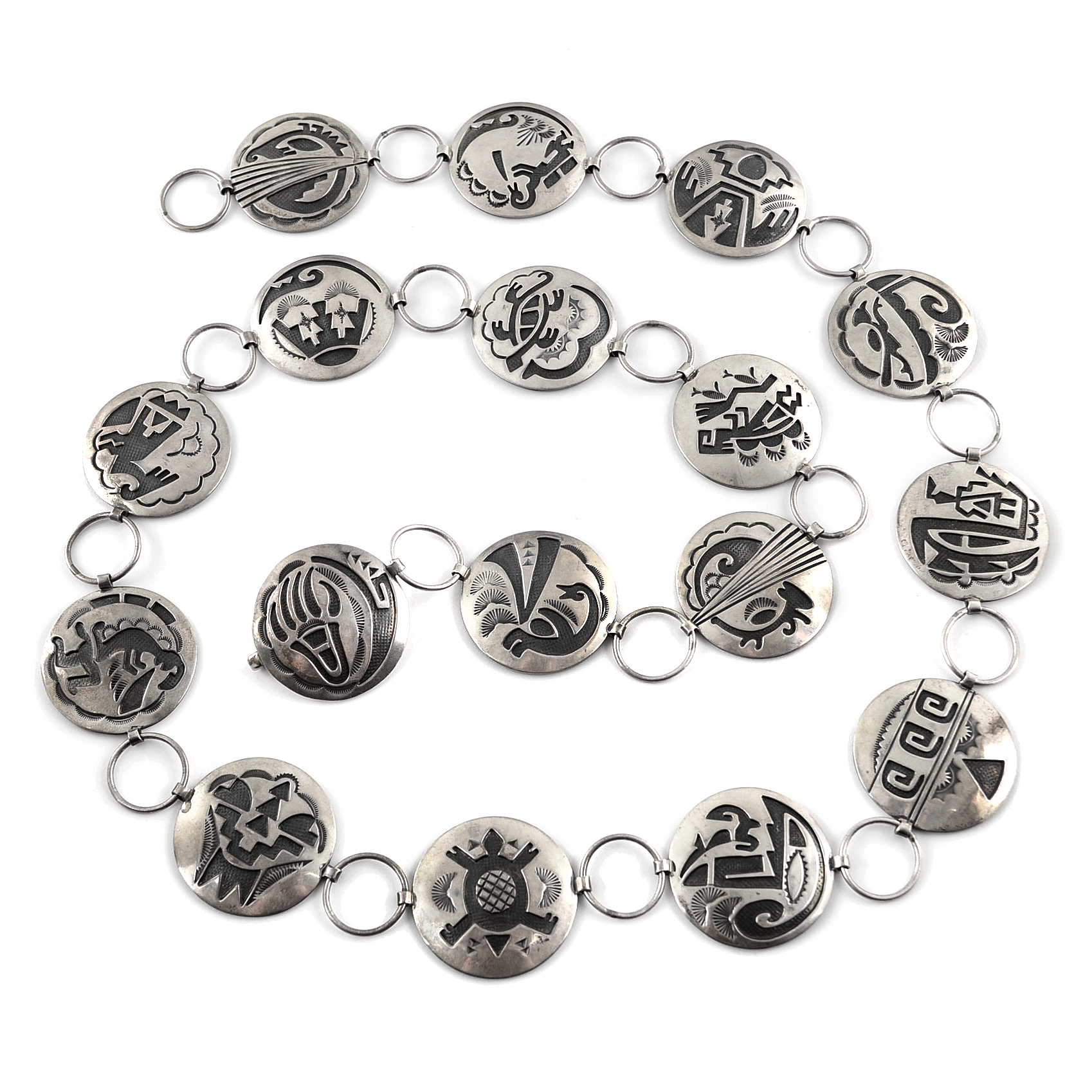 Native American Jerry Cowboy Navajo Sterling Silver Concho Belt