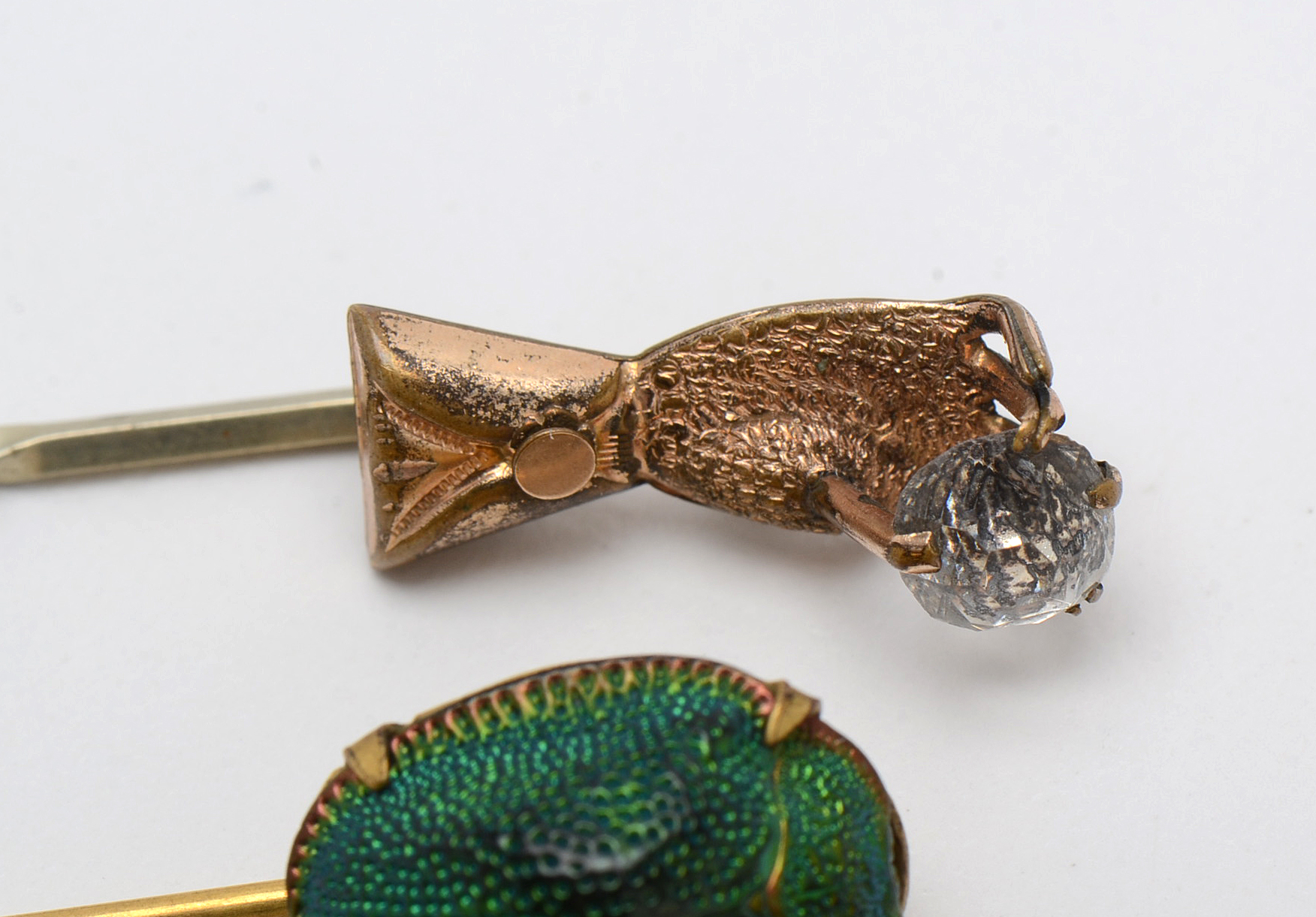 Assortment of Vintage and Antique Stick Pins Including 14K Gold