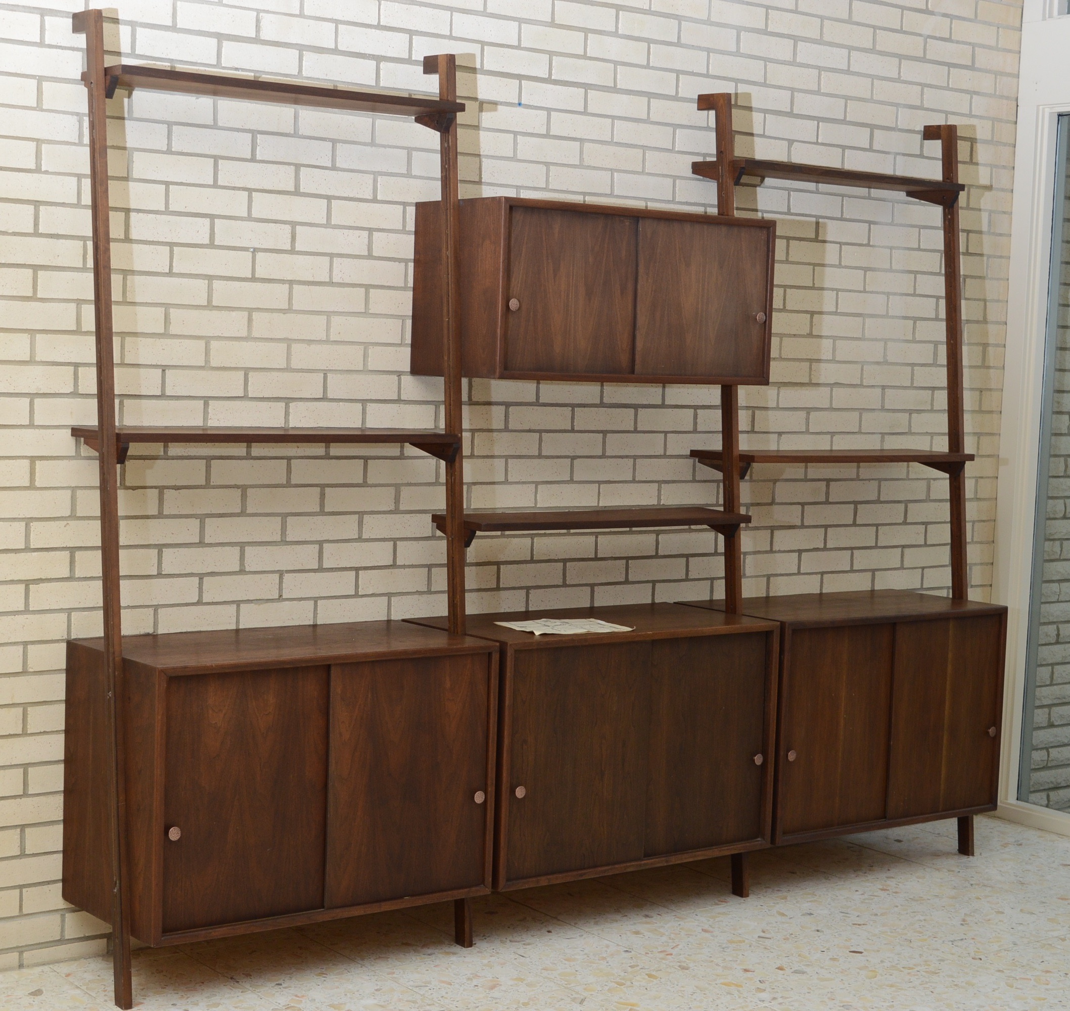 Danish Modern Modular Ladder Style Wall Unit by Crescent Furniture