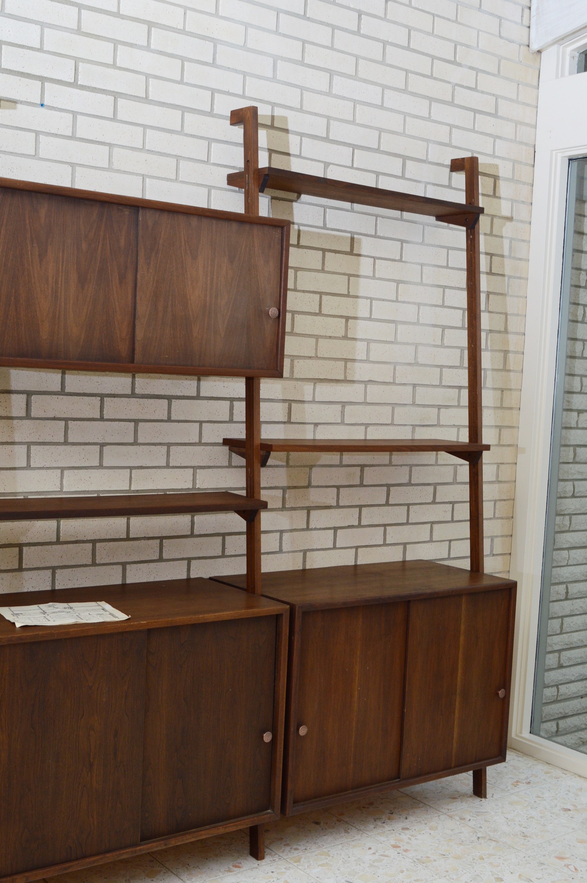 Danish Modern Modular Ladder Style Wall Unit by Crescent Furniture