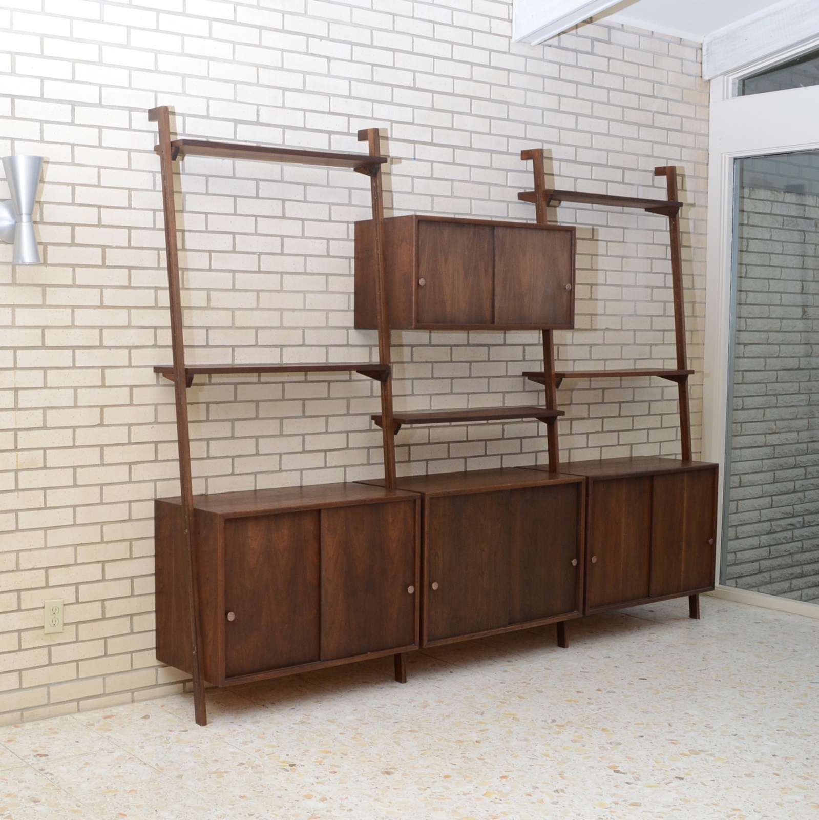 Danish Modern Modular Ladder Style Wall Unit by Crescent Furniture