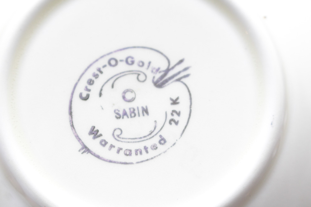 Vintage 22K Gold-Crested Tableware by Sabin