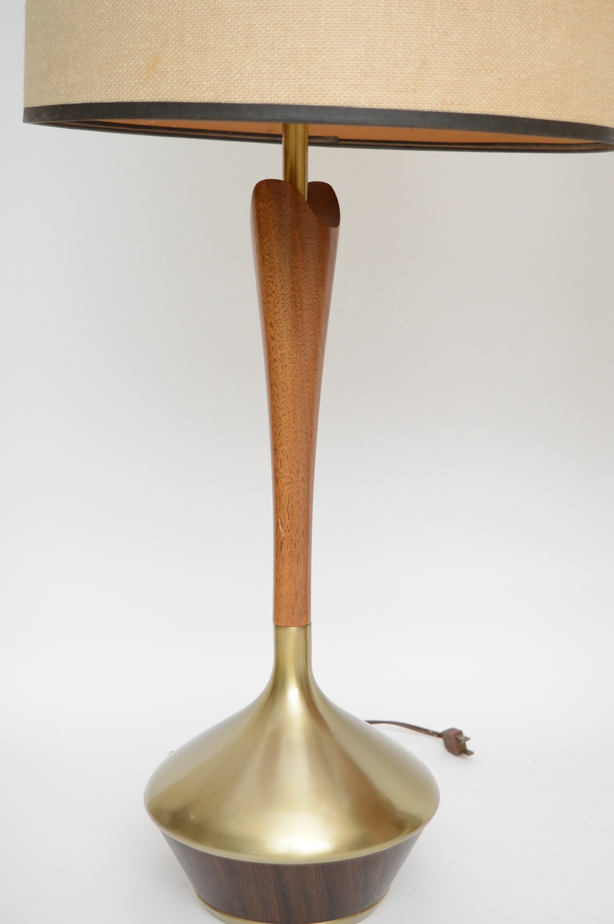 Pair of Teak and Walnut Mid Century Modern Buffet Lamps