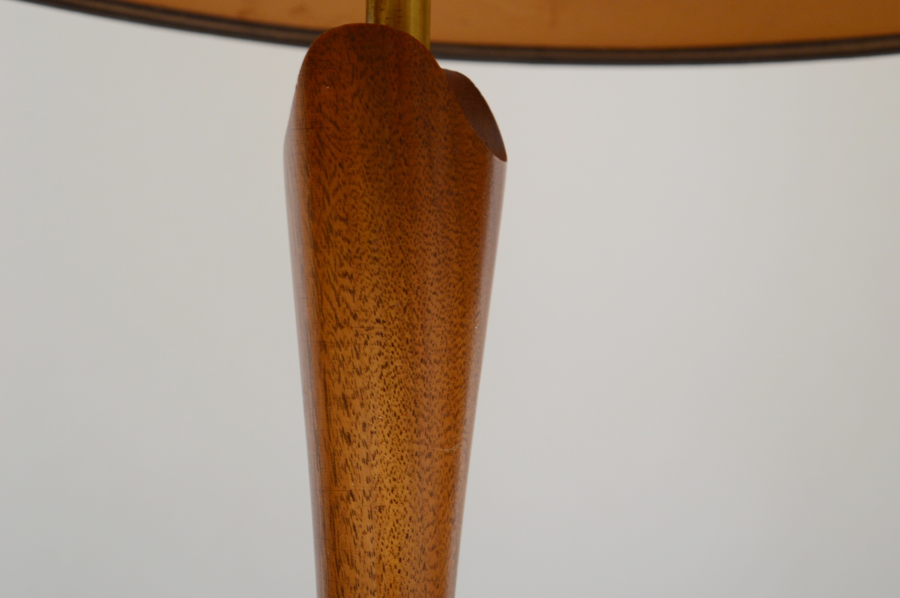 Pair of Teak and Walnut Mid Century Modern Buffet Lamps