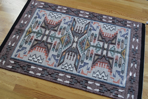 Navajo Nora Wilkenson Raised Outline Woven Accent Rug
