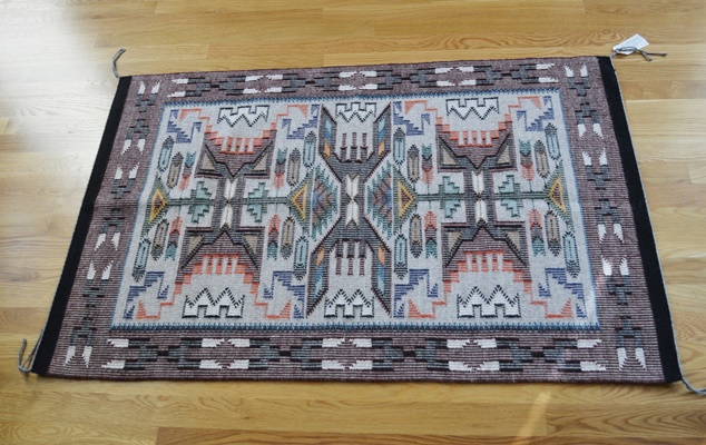 Navajo Nora Wilkenson Raised Outline Woven Accent Rug