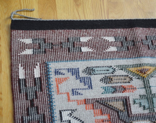 Navajo Nora Wilkenson Raised Outline Woven Accent Rug