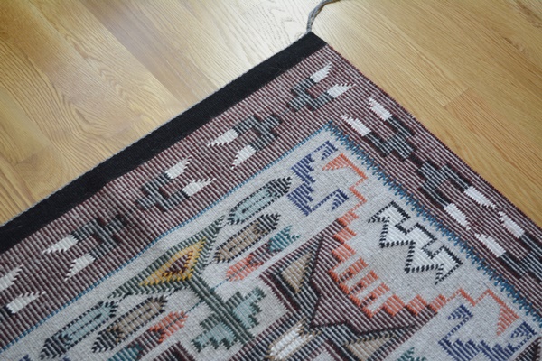 Navajo Nora Wilkenson Raised Outline Woven Accent Rug