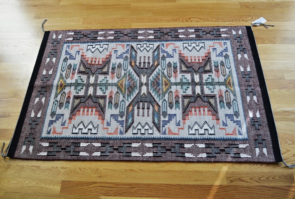 Navajo Nora Wilkenson Raised Outline Woven Accent Rug