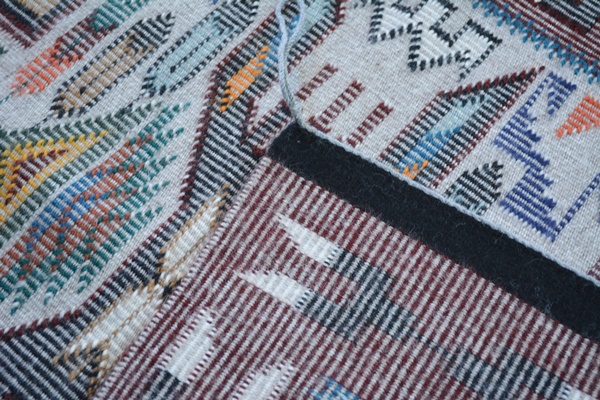 Navajo Nora Wilkenson Raised Outline Woven Accent Rug