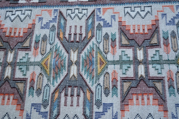 Navajo Nora Wilkenson Raised Outline Woven Accent Rug