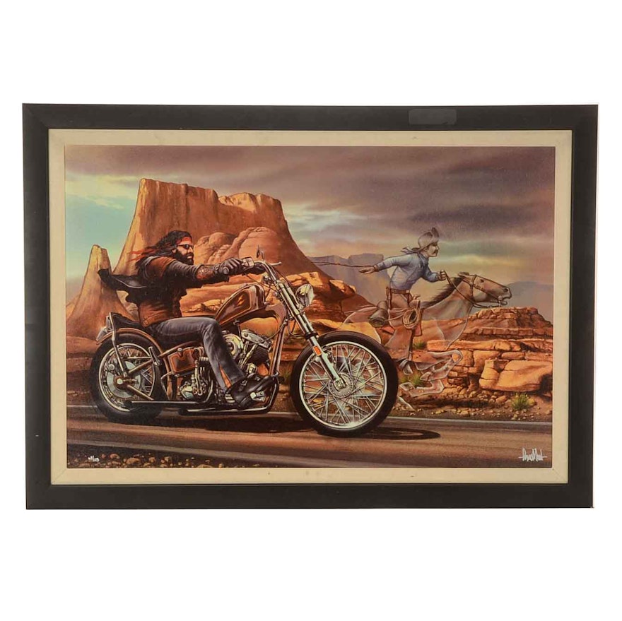 David Mann Signed Limited Edition Offset Lithograph "Ghost Rider"