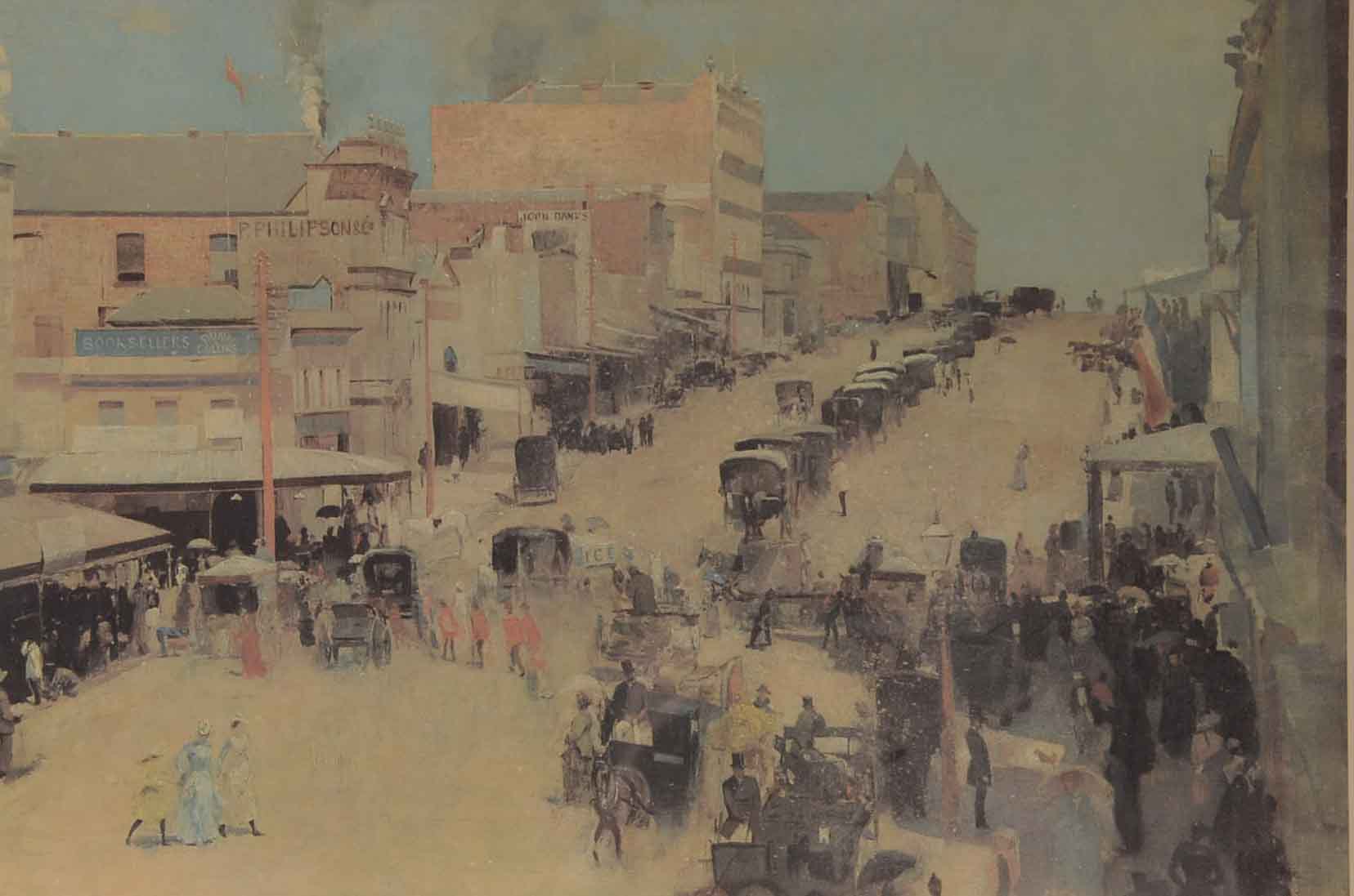 Tom Roberts Offset Lithograph after 'Bourke Street, Melbourne circa 1886'