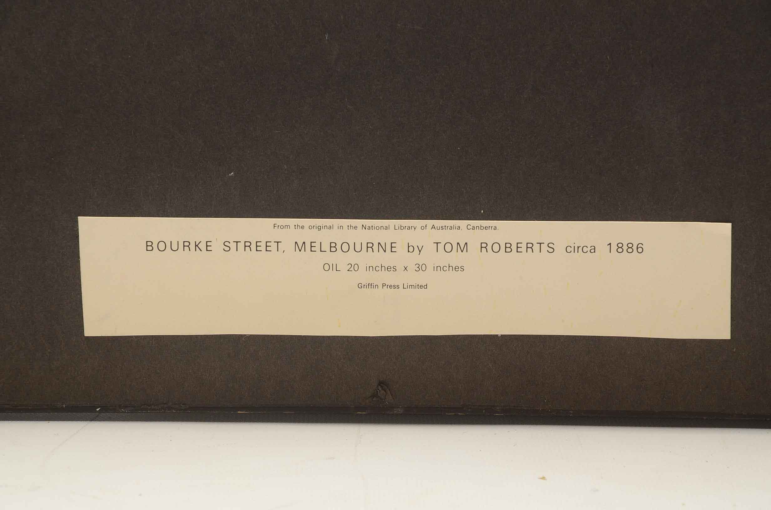 Tom Roberts Offset Lithograph after 'Bourke Street, Melbourne circa 1886'