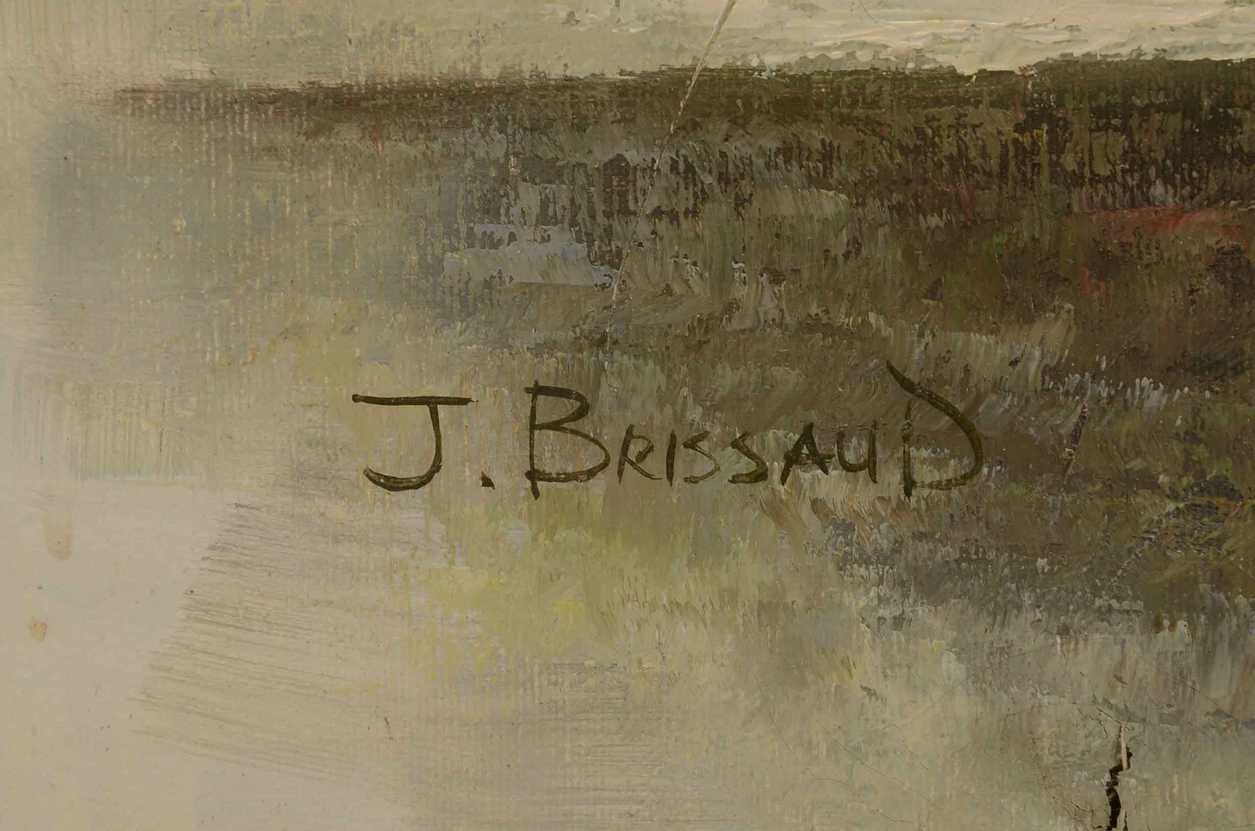 J. Brissaud Signed Oil Painting of a Still Life with Roses