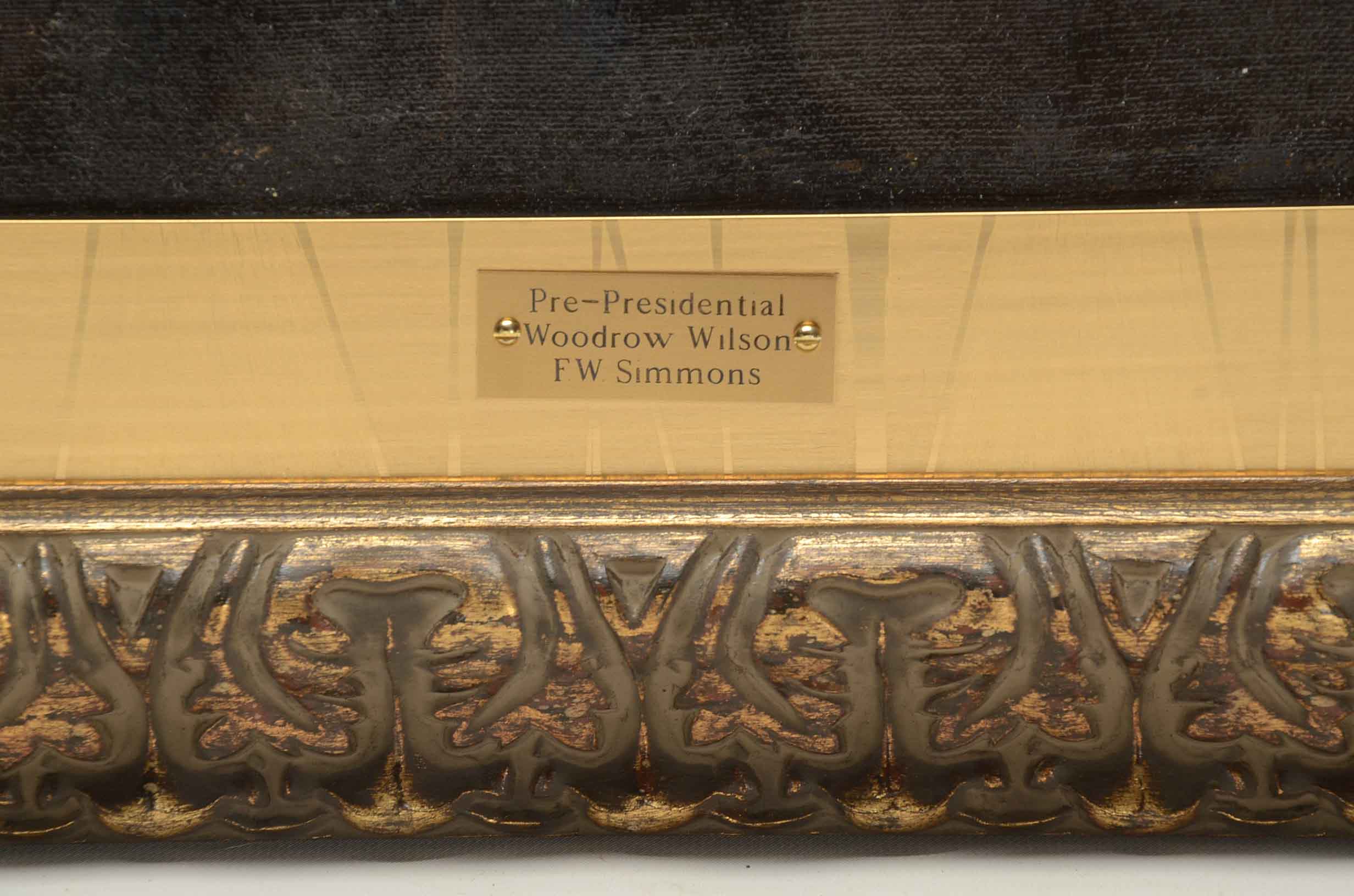 F.W. Simmons Signed Portrait Painting in Oil of Woodrow Wilson
