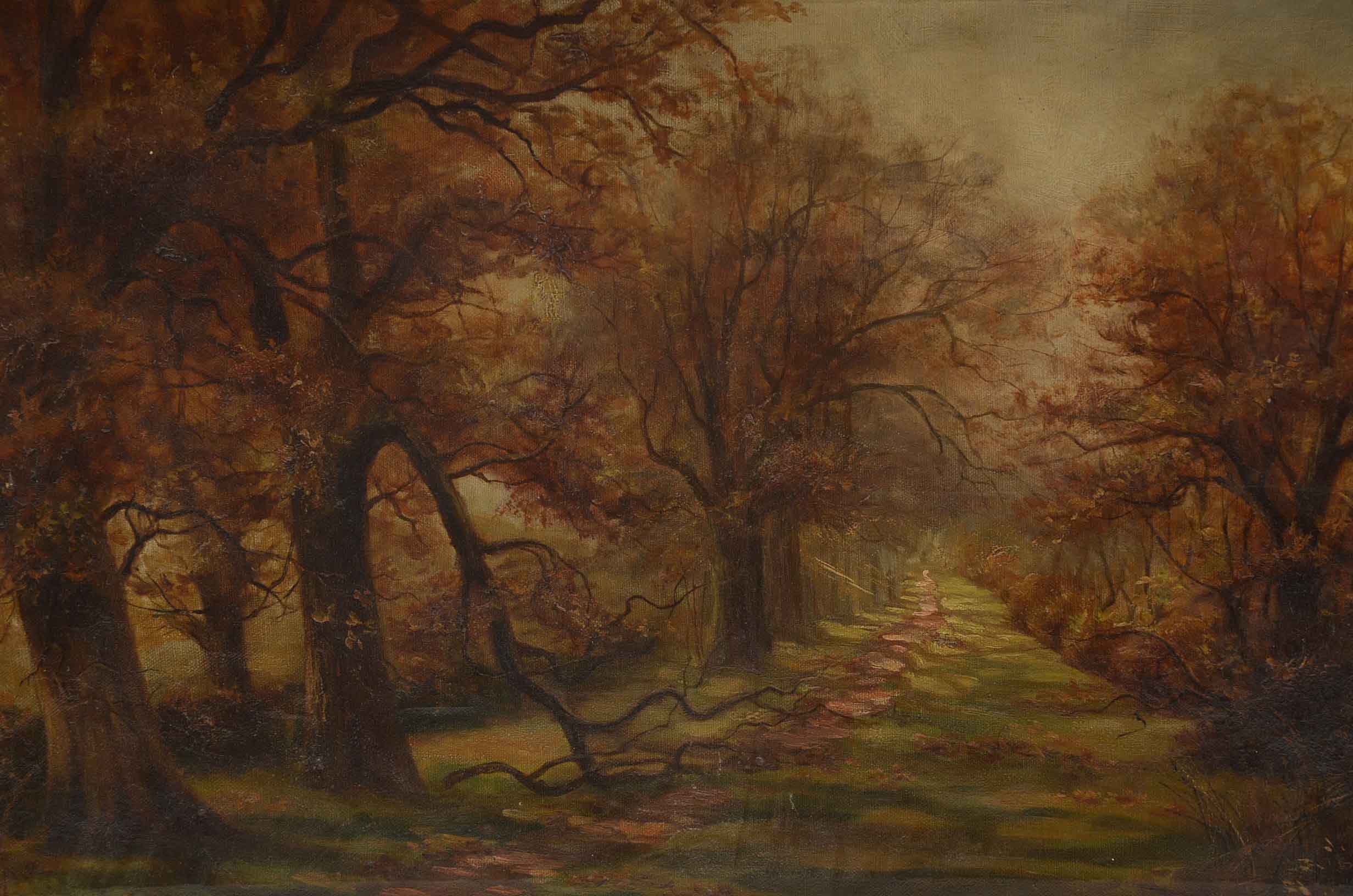 Hattie Swinburne Signed Oil Painting of an Autumn Landscape