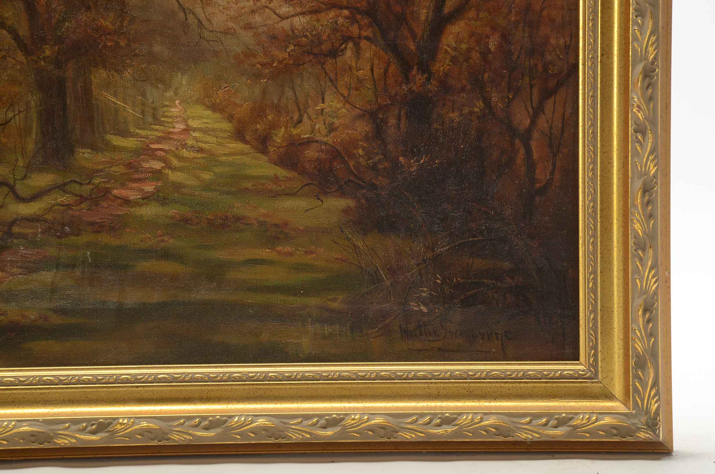Hattie Swinburne Signed Oil Painting of an Autumn Landscape
