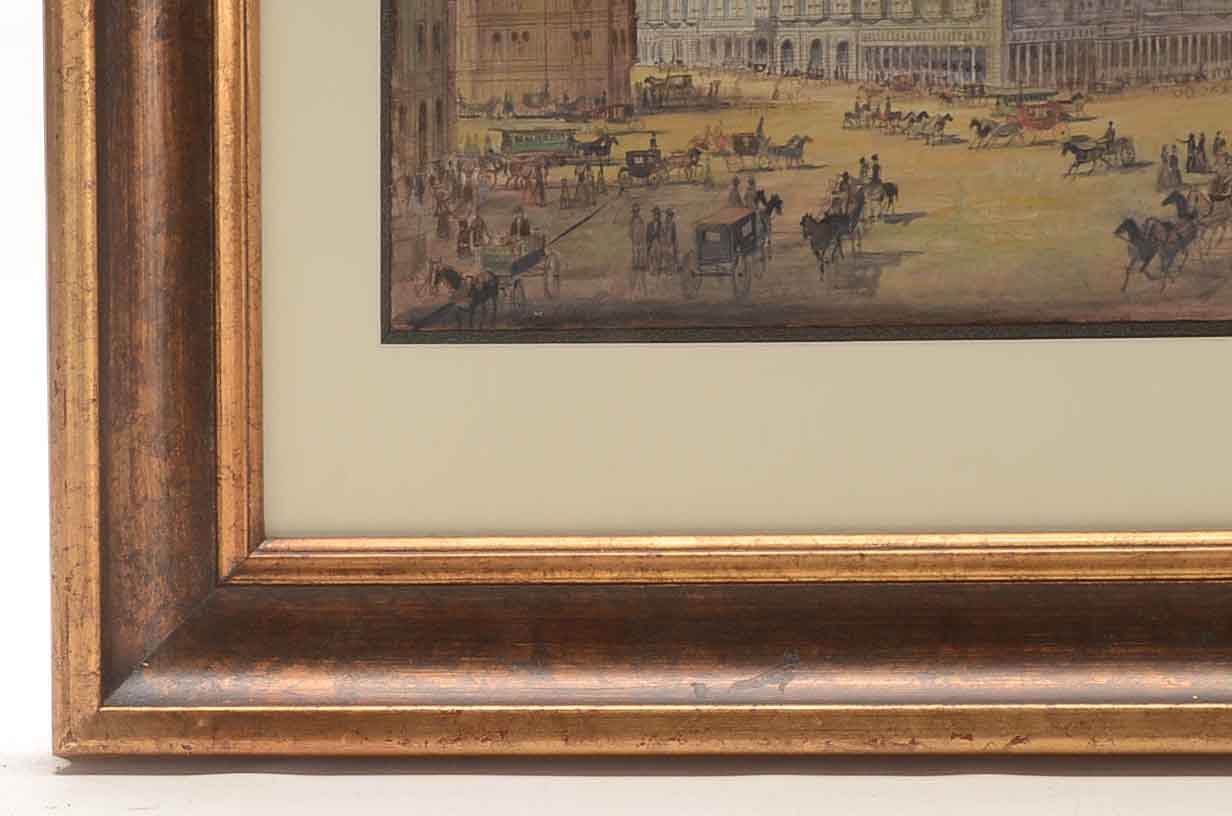 Richard Gabriel Chase Watercolor Painting on Paper of Historical Street Scene