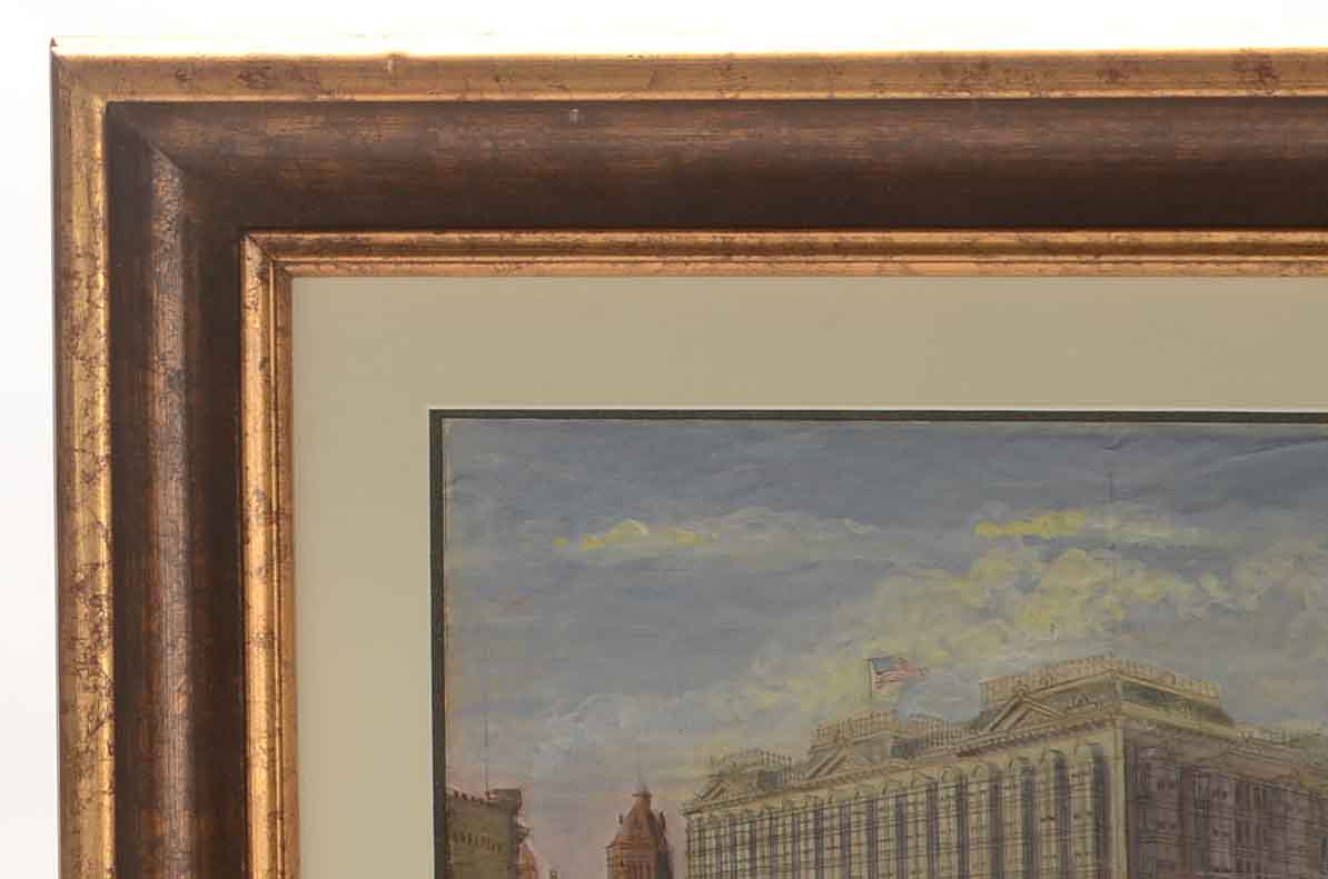 Richard Gabriel Chase Watercolor Painting on Paper of Historical Street Scene