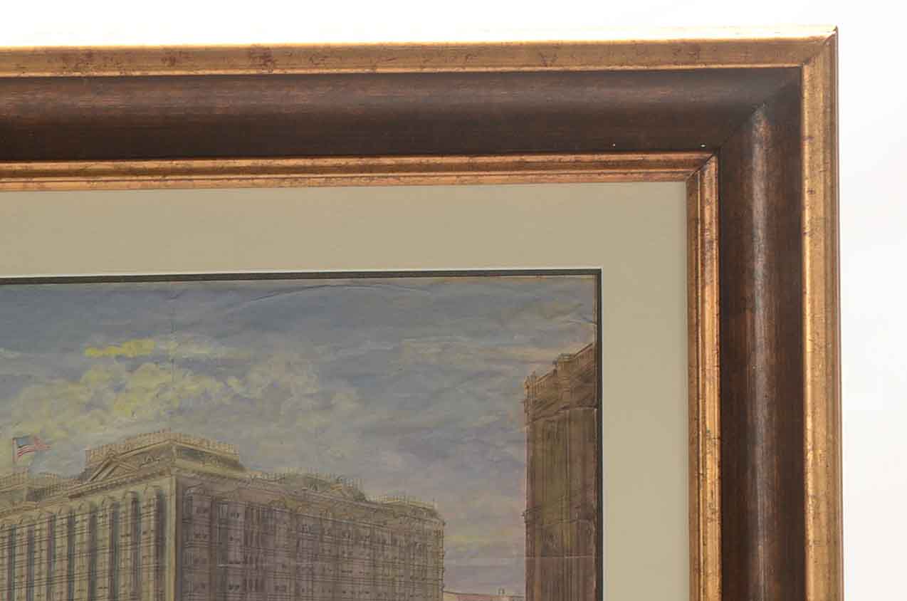 Richard Gabriel Chase Watercolor Painting on Paper of Historical Street Scene