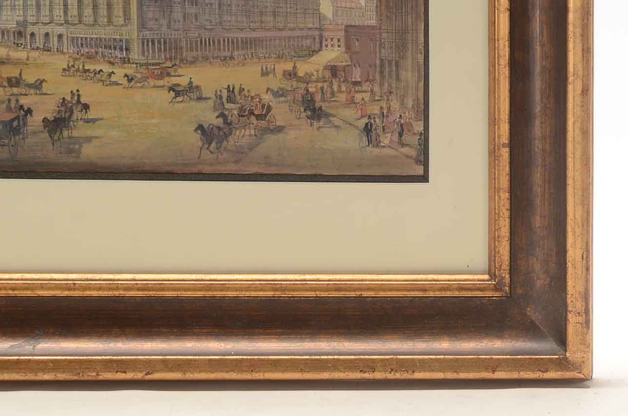 Richard Gabriel Chase Watercolor Painting on Paper of Historical Street Scene