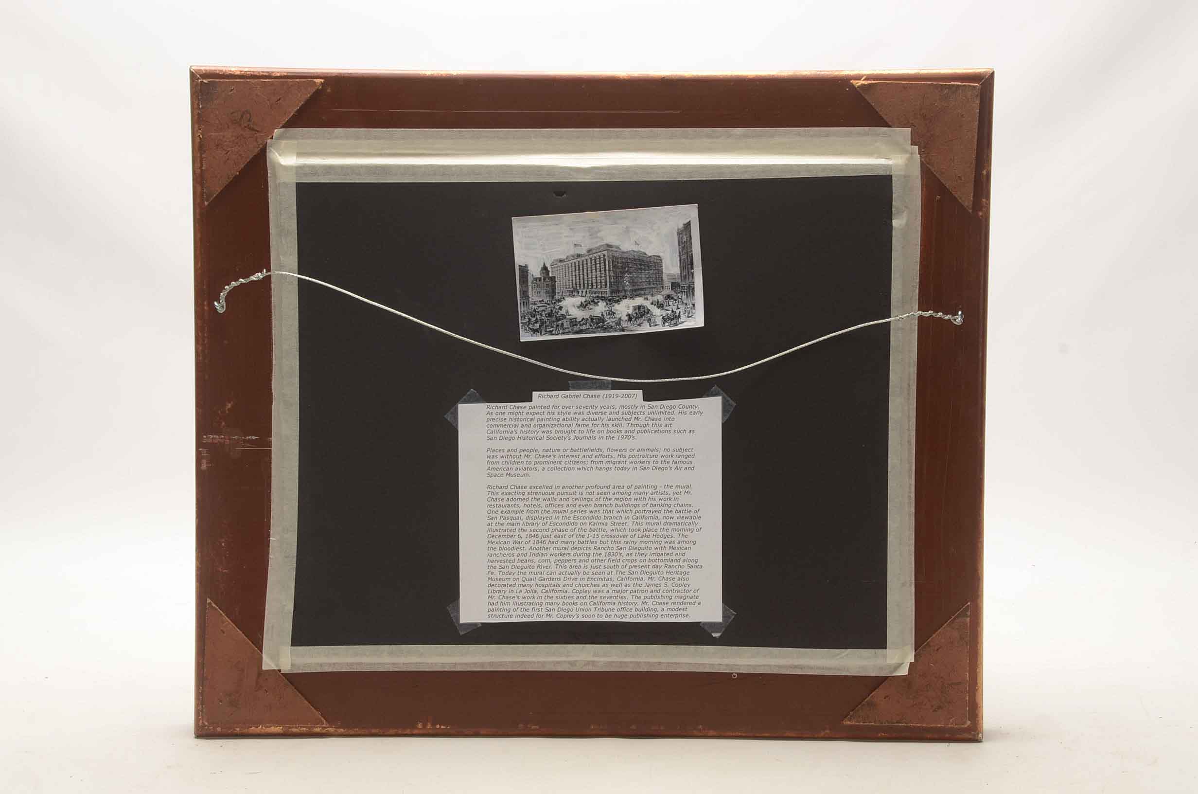 Richard Gabriel Chase Watercolor Painting on Paper of Historical Street Scene