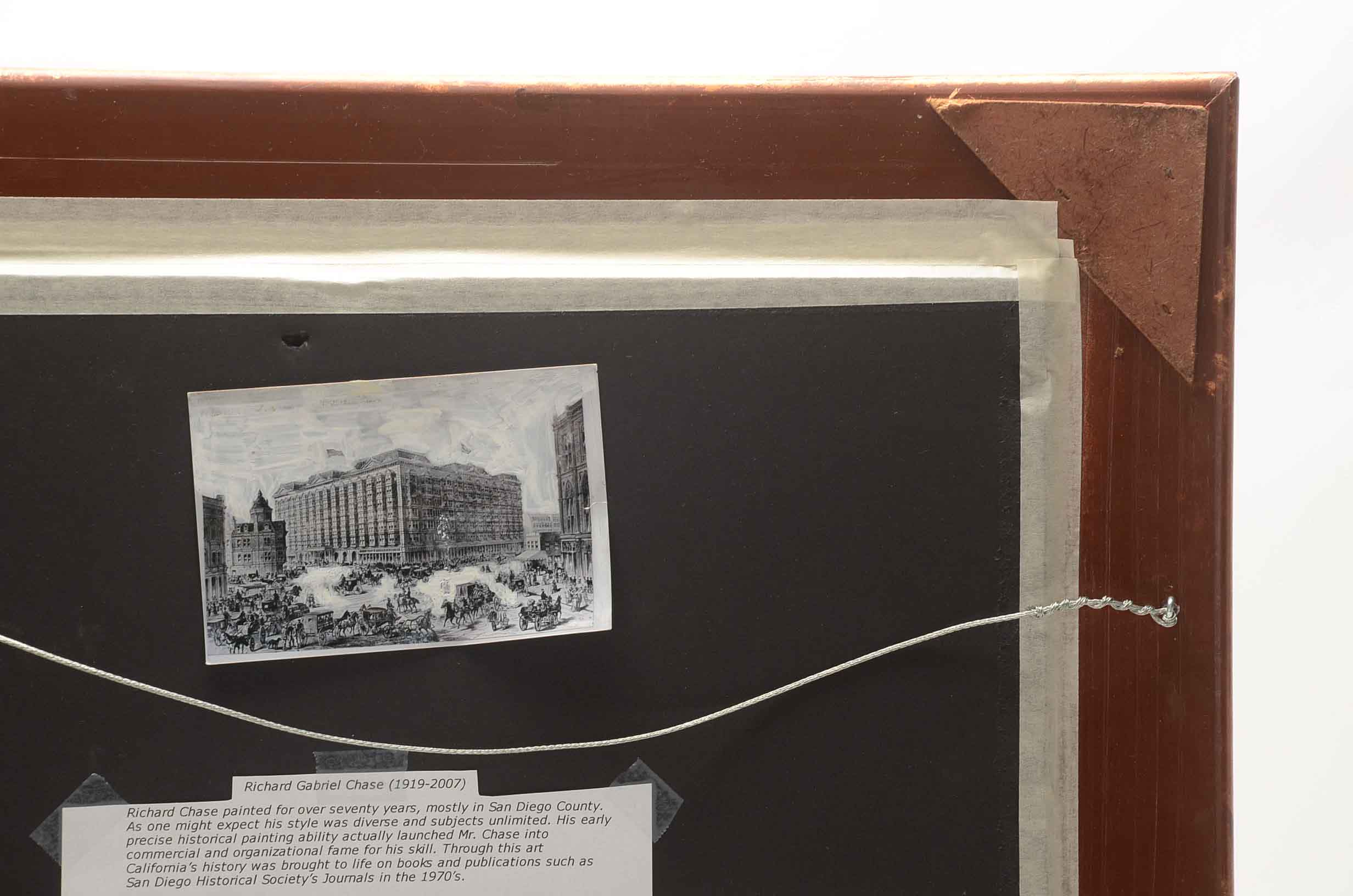 Richard Gabriel Chase Watercolor Painting on Paper of Historical Street Scene