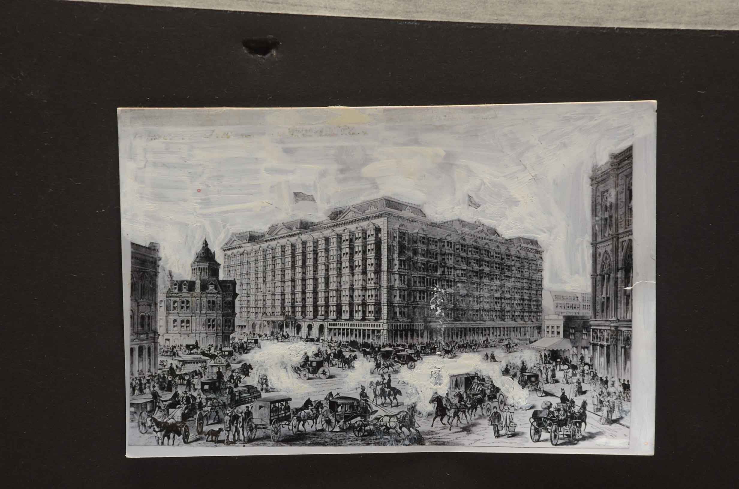 Richard Gabriel Chase Watercolor Painting on Paper of Historical Street Scene