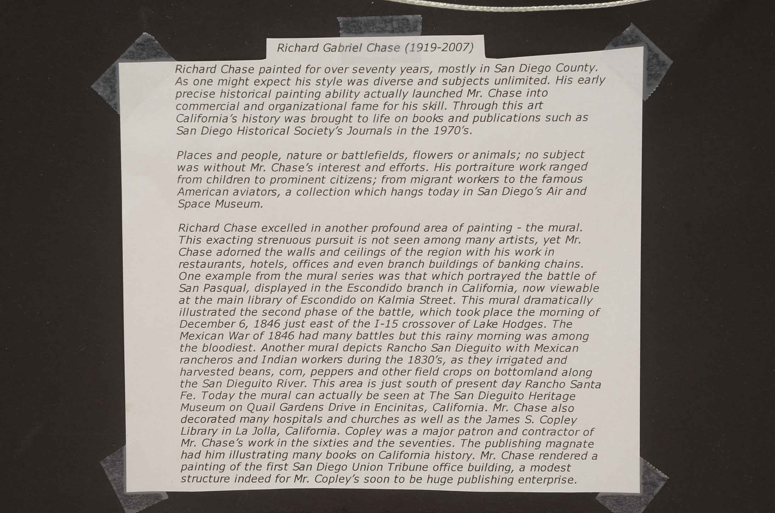 Richard Gabriel Chase Watercolor Painting on Paper of Historical Street Scene