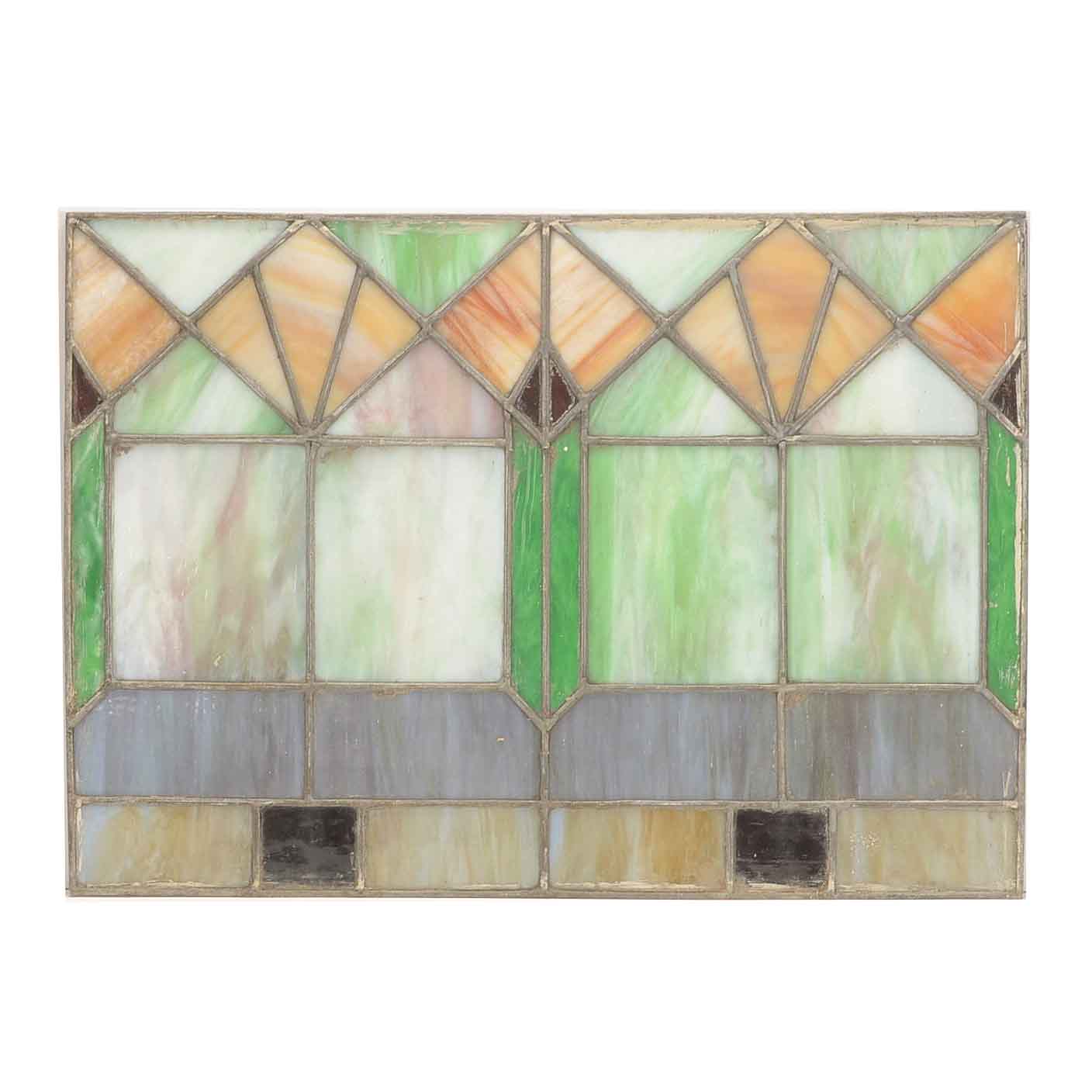Vintage Leaded Stained Glass Panel