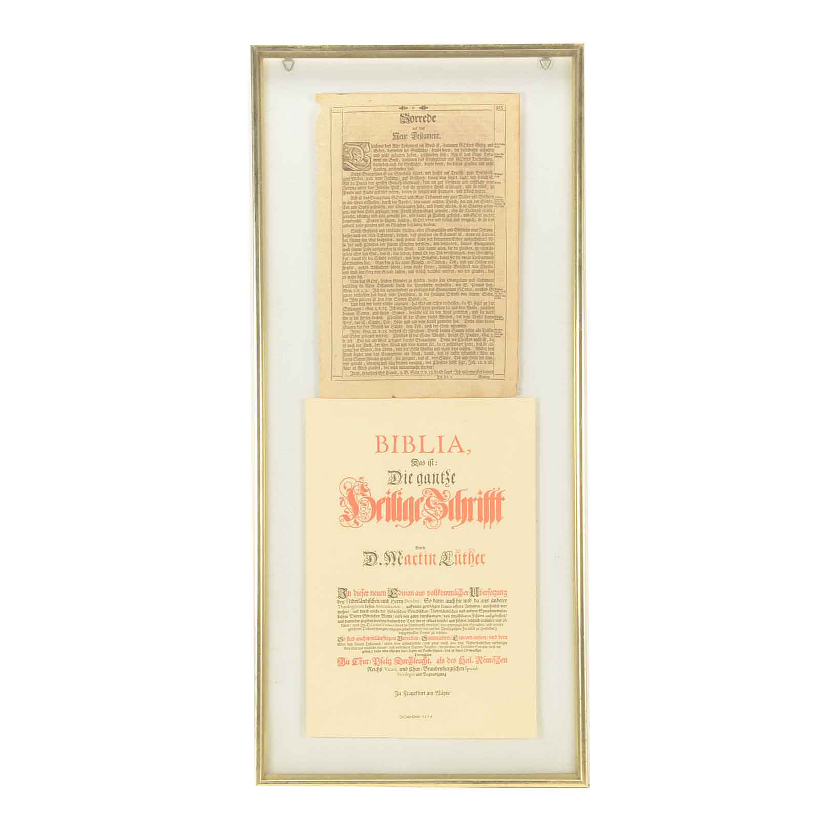 Framed 1574 Martin Luther Bible Page