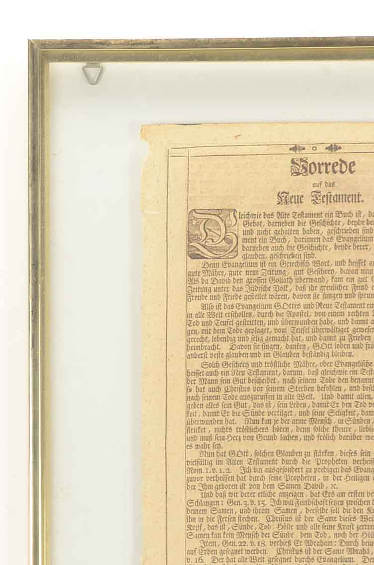 Framed 1574 Martin Luther Bible Page