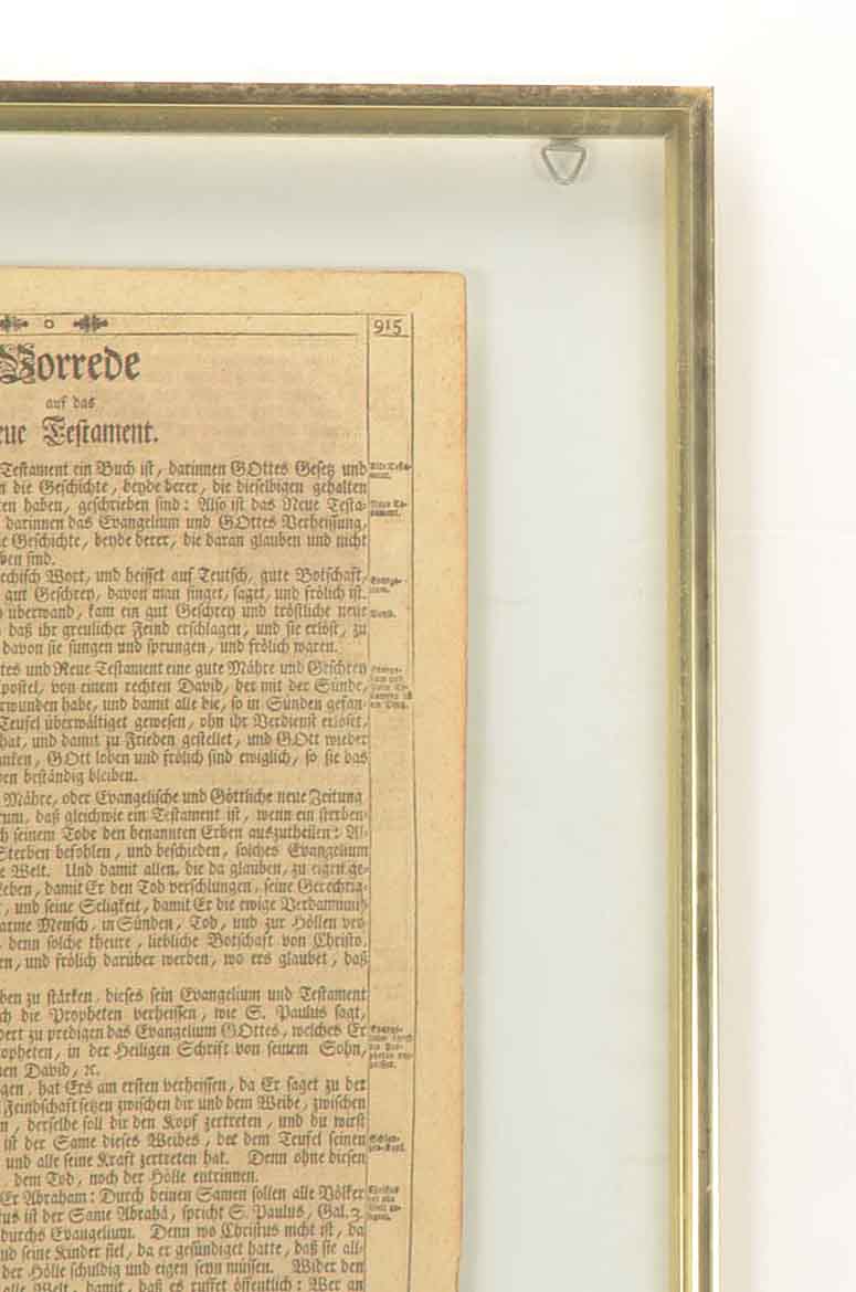 Framed 1574 Martin Luther Bible Page