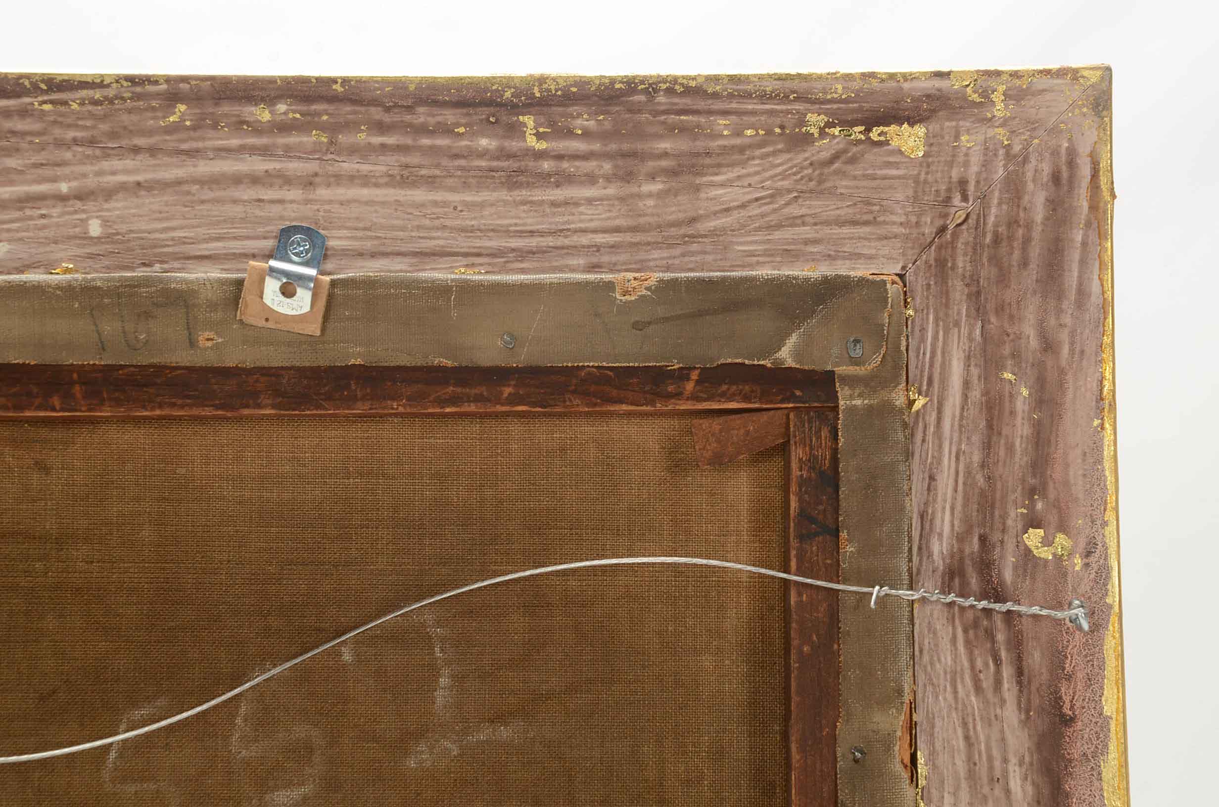 Antique Oil Painting on Canvas of Figures in Landscape