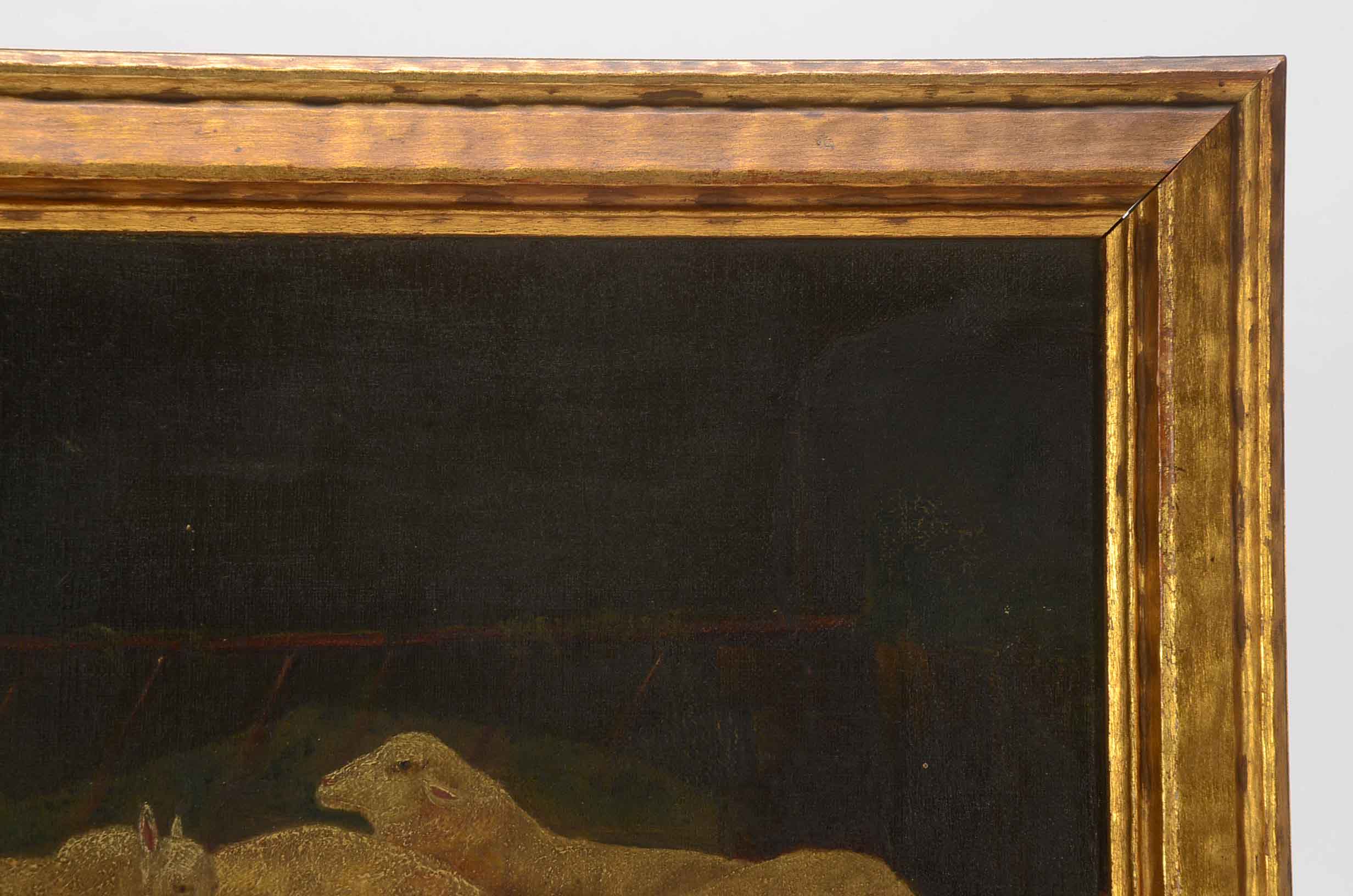 Antique Signed Oil on Canvas Pastoral Painting