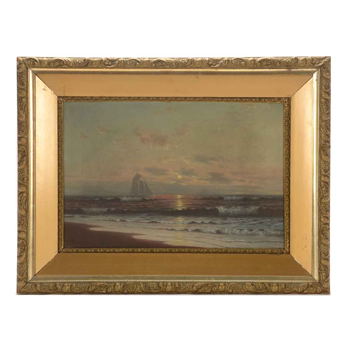 EN Russelle Signed Oil Painting of a Seascape