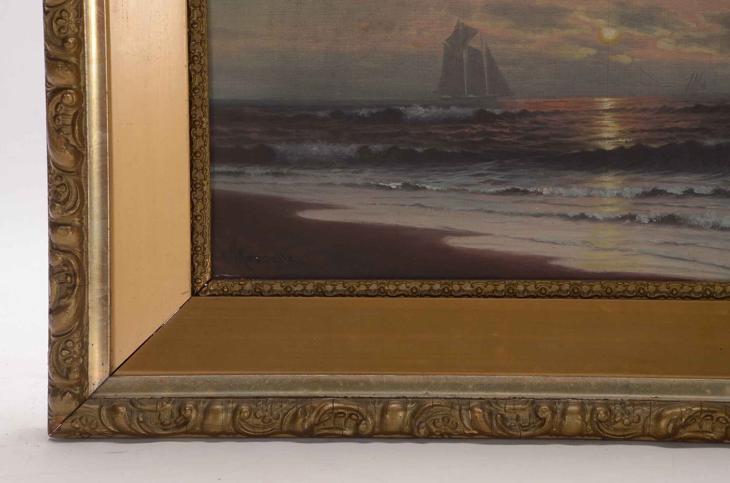 EN Russelle Signed Oil Painting of a Seascape