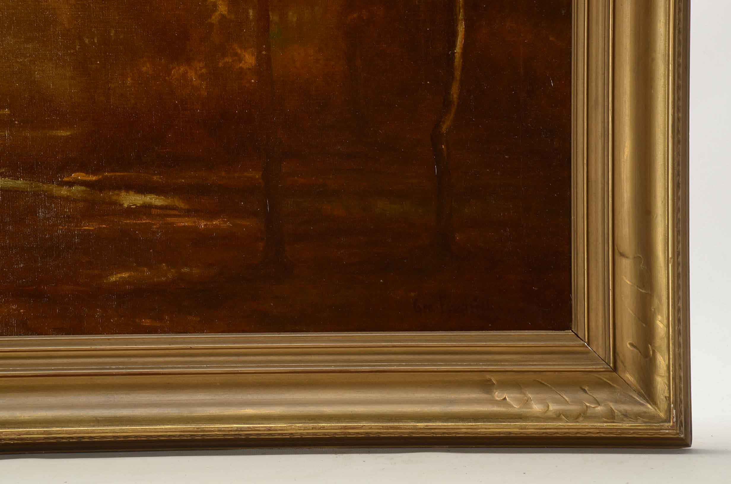 George Fredericks Oil Painting on Canvas "Cows in a Landscape"