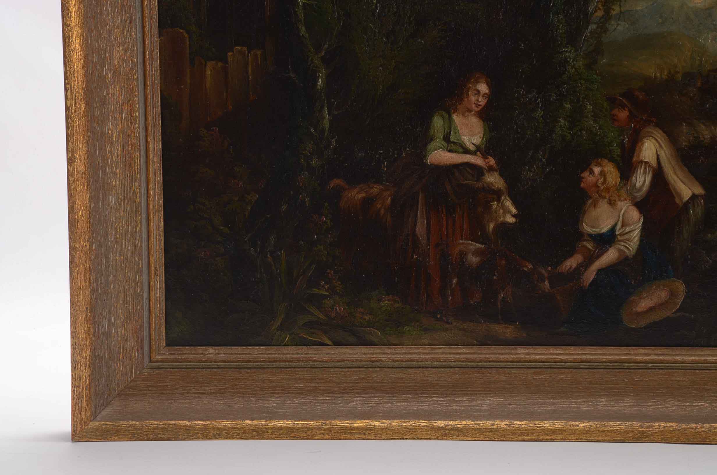 Antique Oil on Canvas Painting of Romantic Landscape