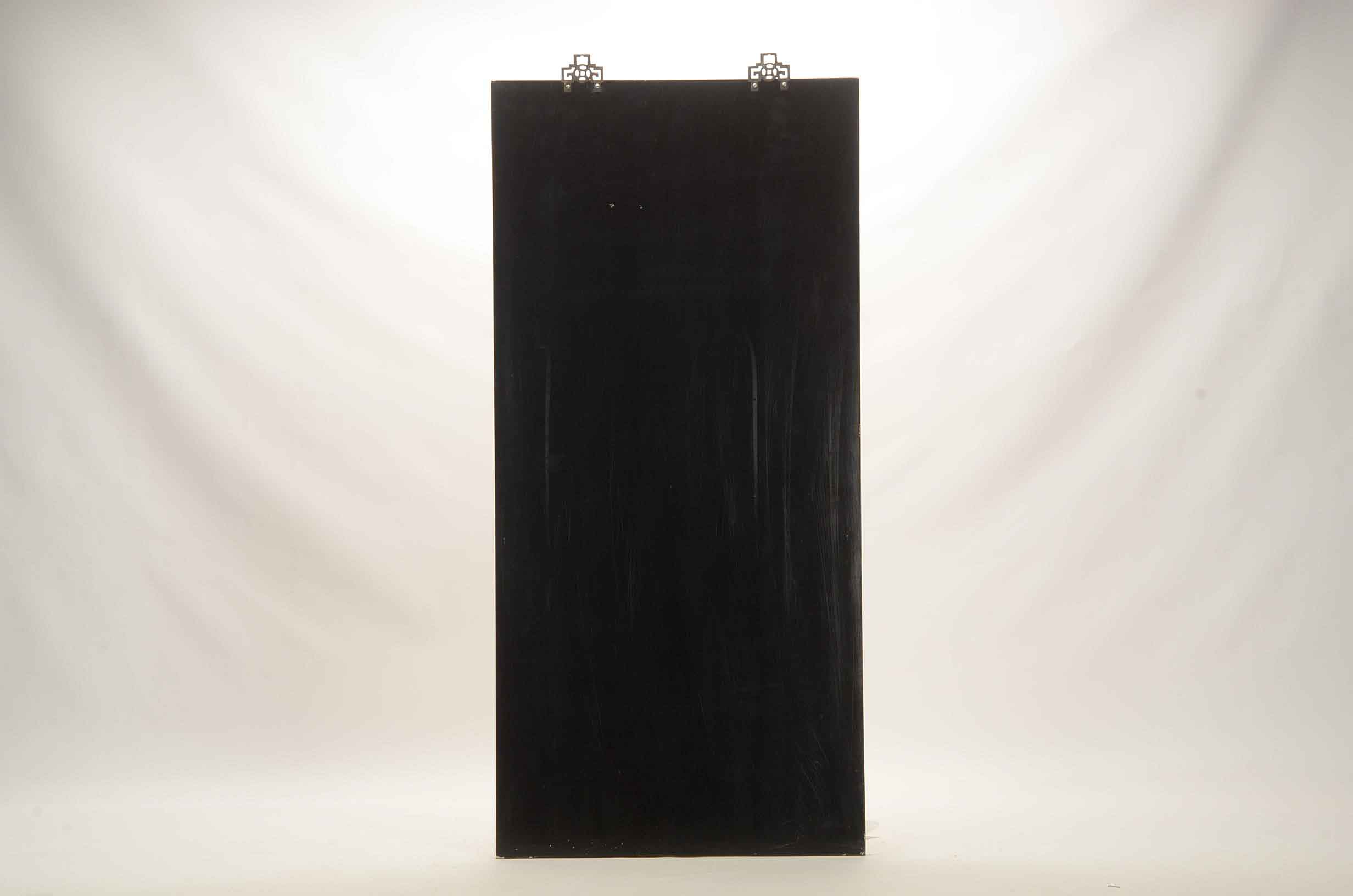 Vintage Hand-Carved and Painted East Asian-Style Panel