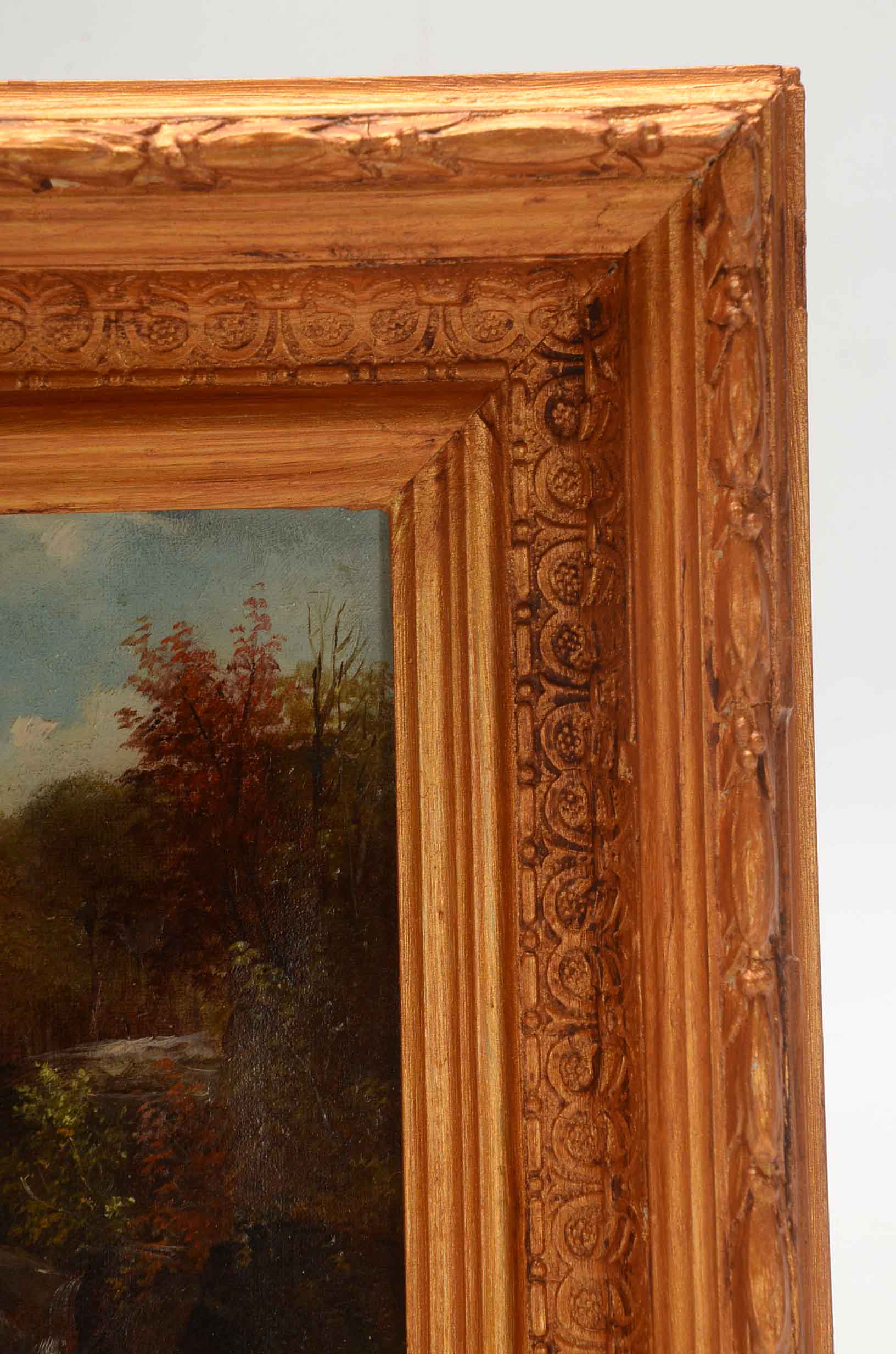 Original Antique Oil Painting on Canvas of a Waterfall