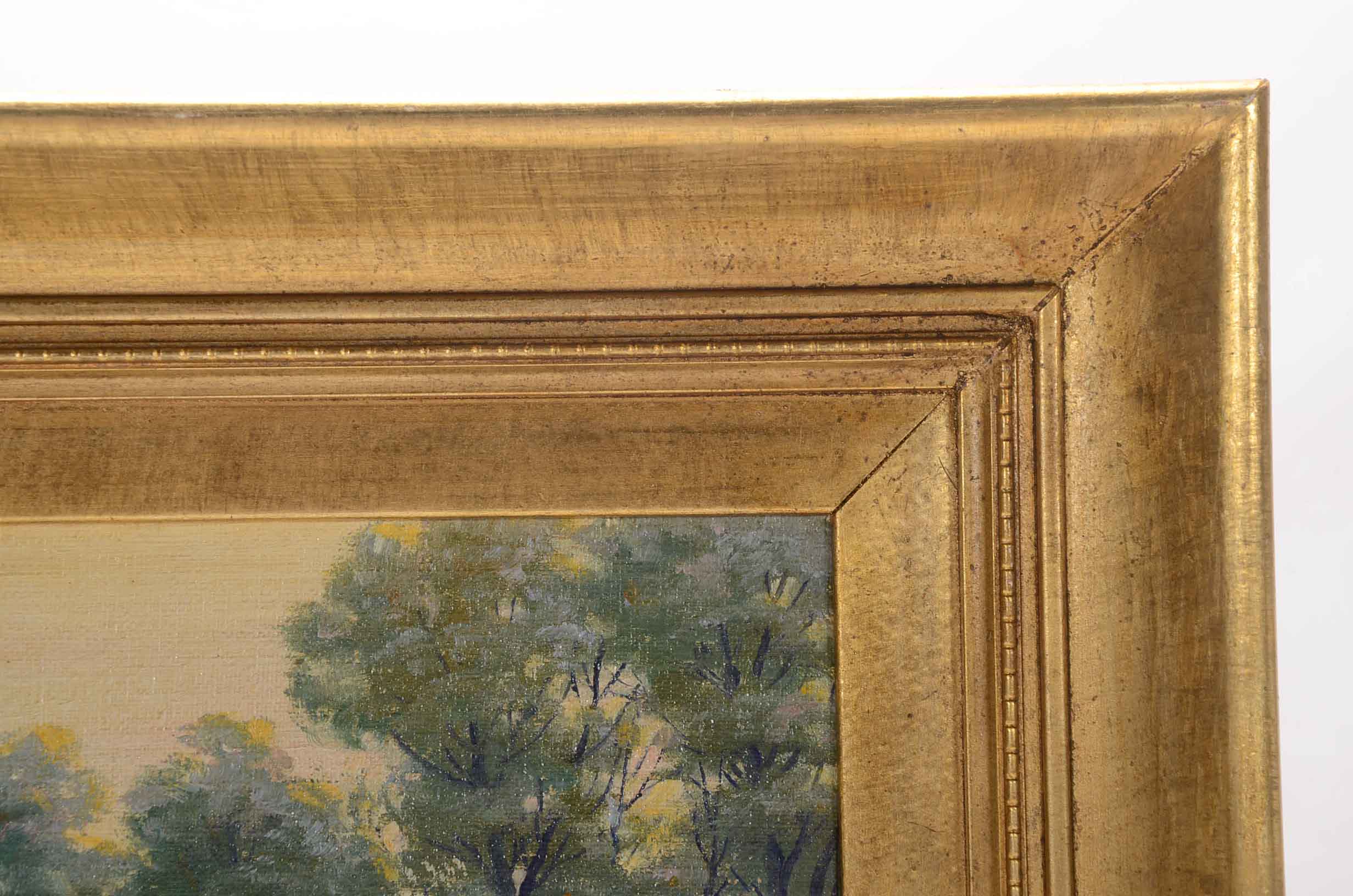 C.W. Fryer Signed Oil Painting of a Landscape at Sunset