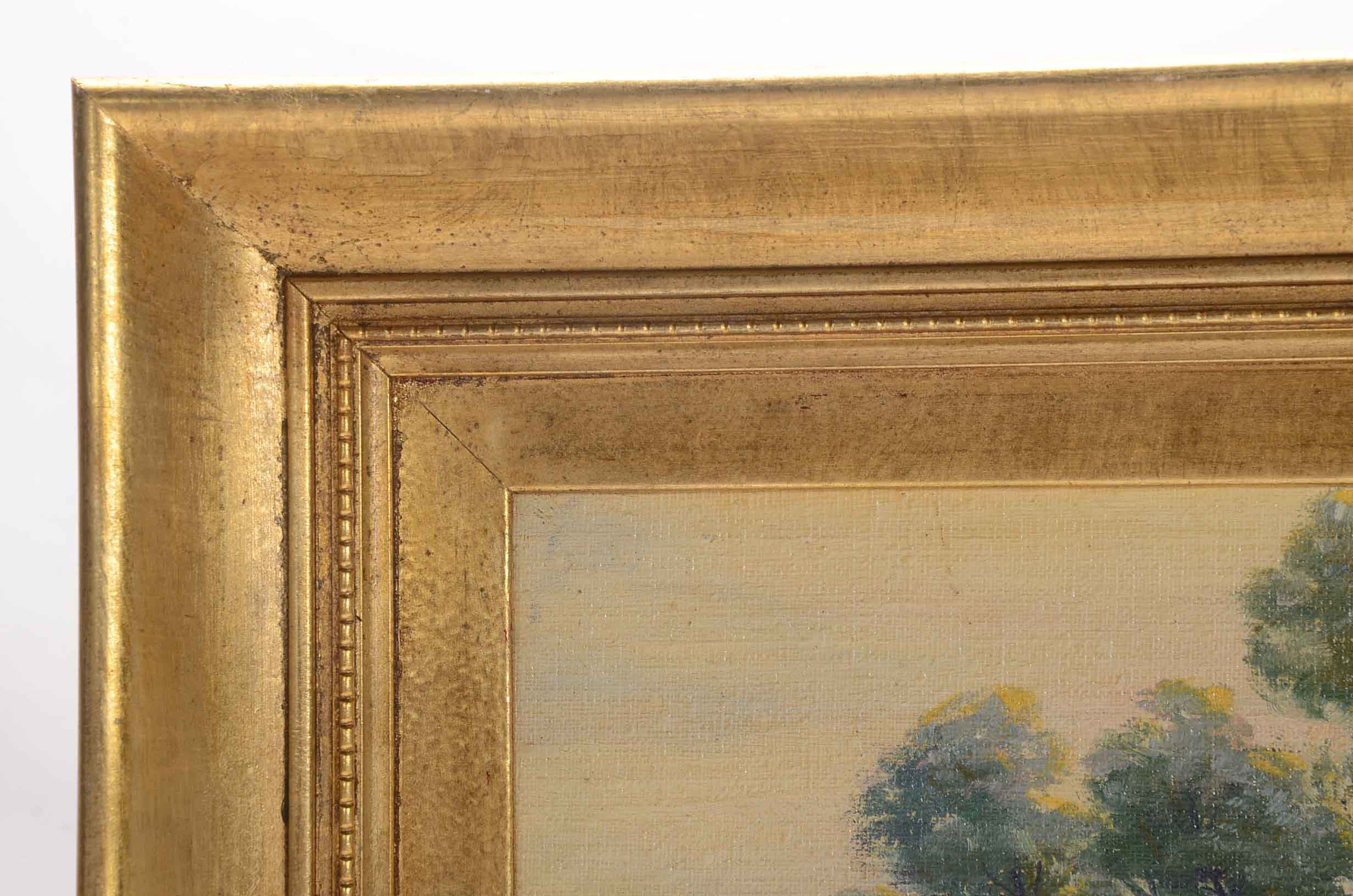 C.W. Fryer Signed Oil Painting of a Landscape at Sunset