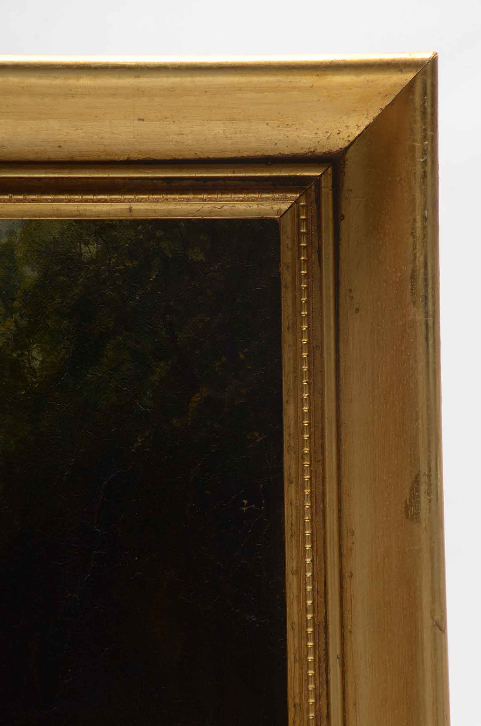 Oil Painting of Two Figures beside a Waterfall