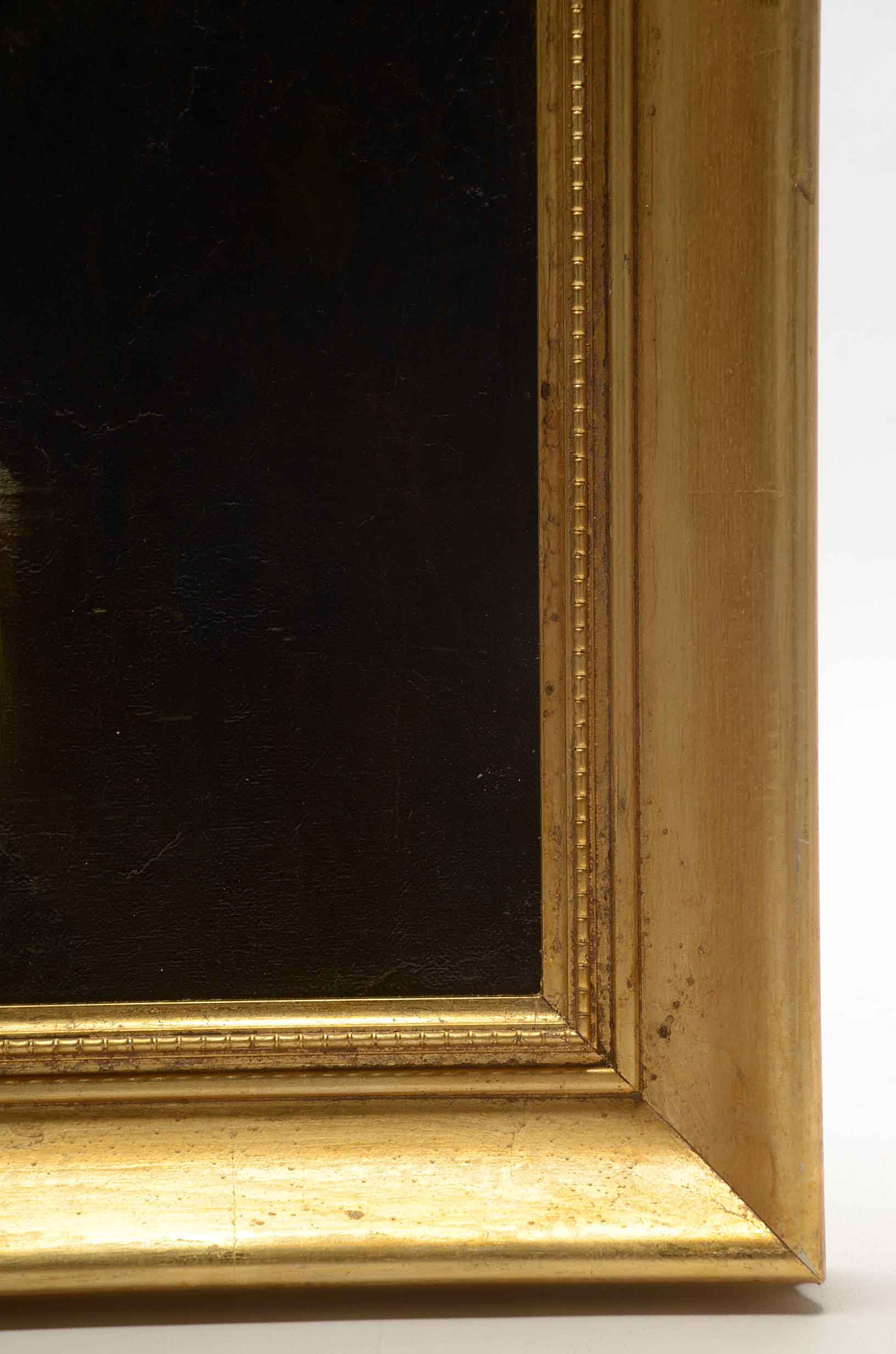 Oil Painting of Two Figures beside a Waterfall