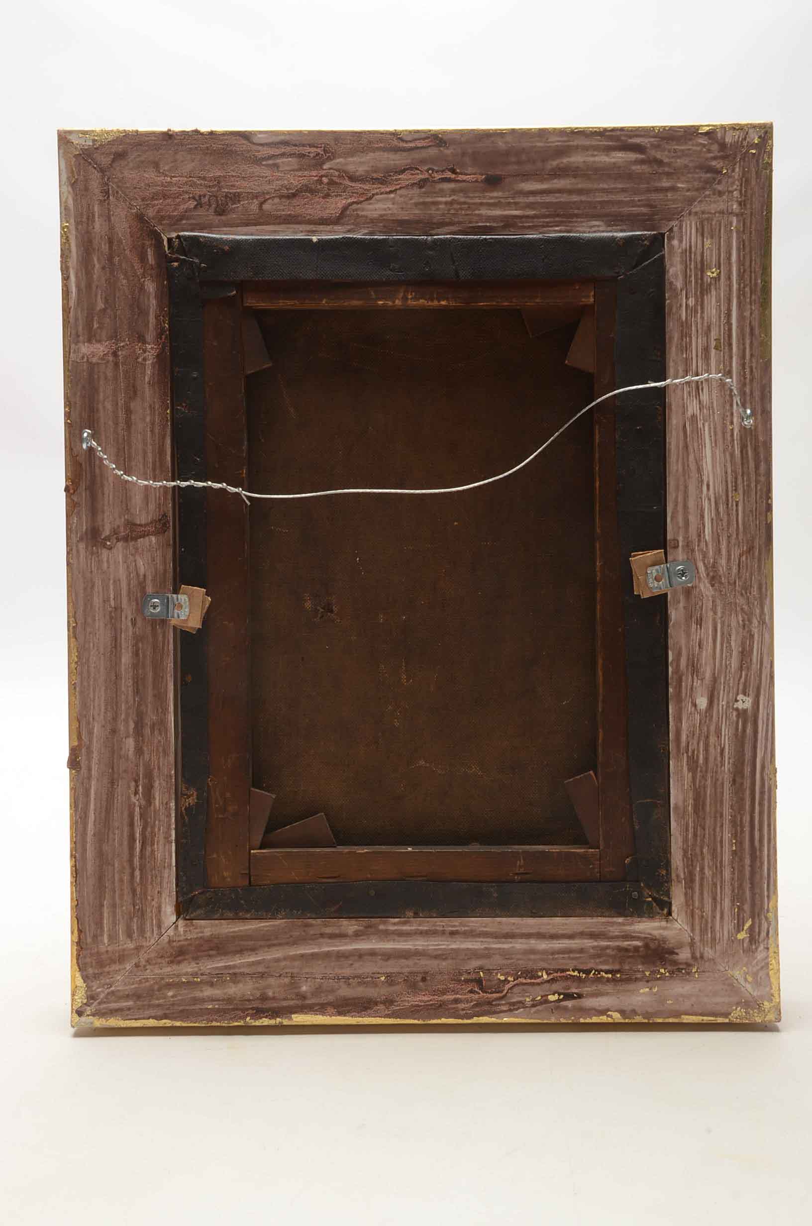 Oil Painting of Two Figures beside a Waterfall