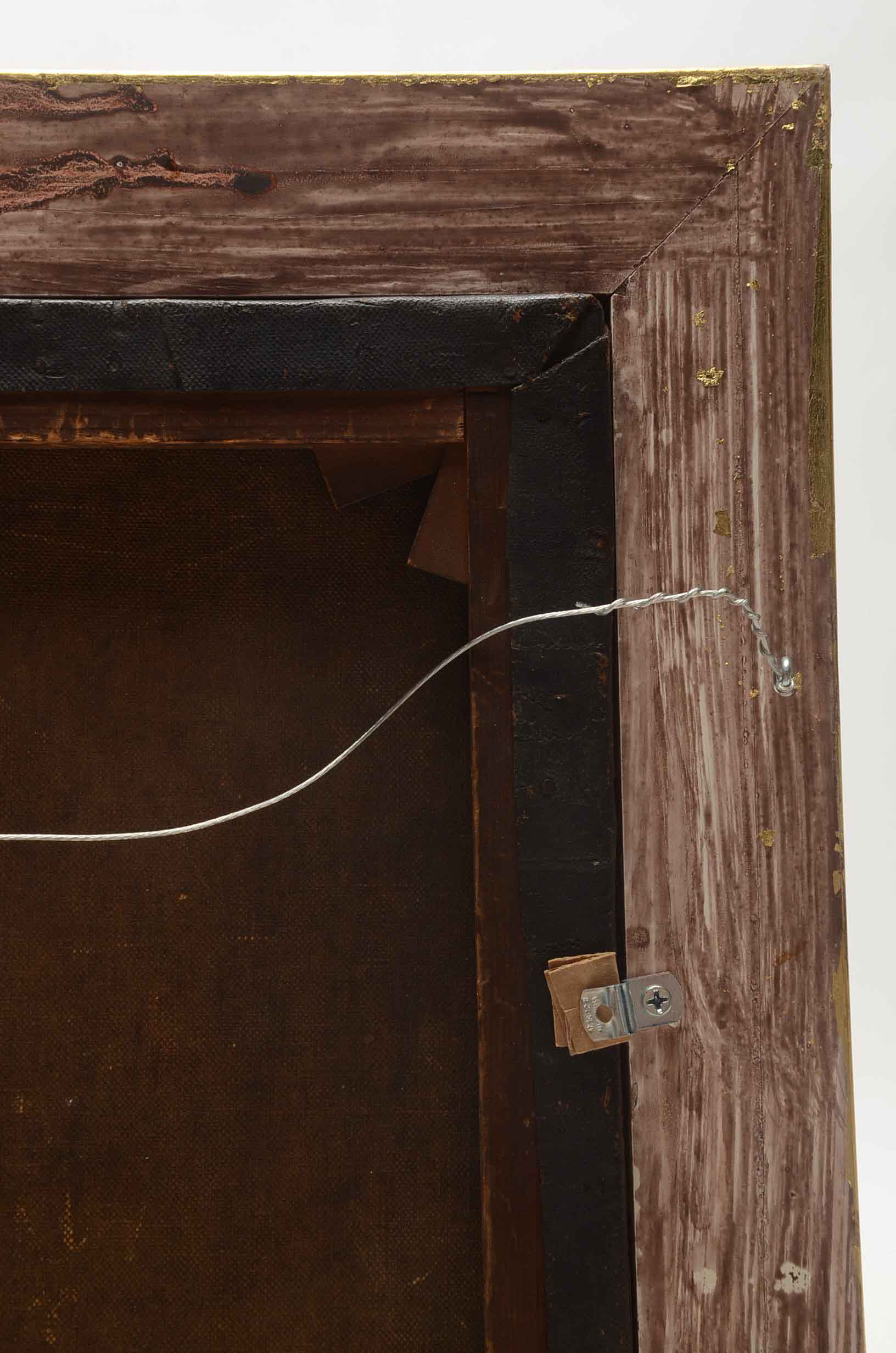Oil Painting of Two Figures beside a Waterfall